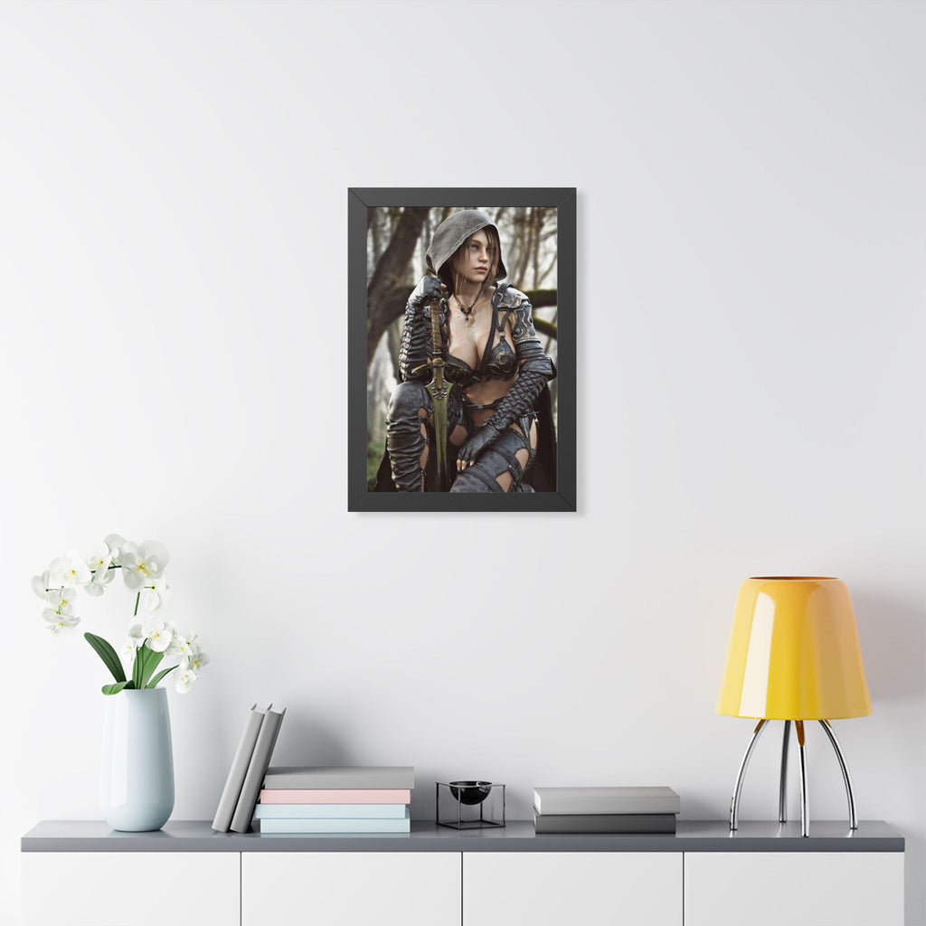 Female Ranger Framed Wall Art | Handcrafted Fantasy Framed Art Print