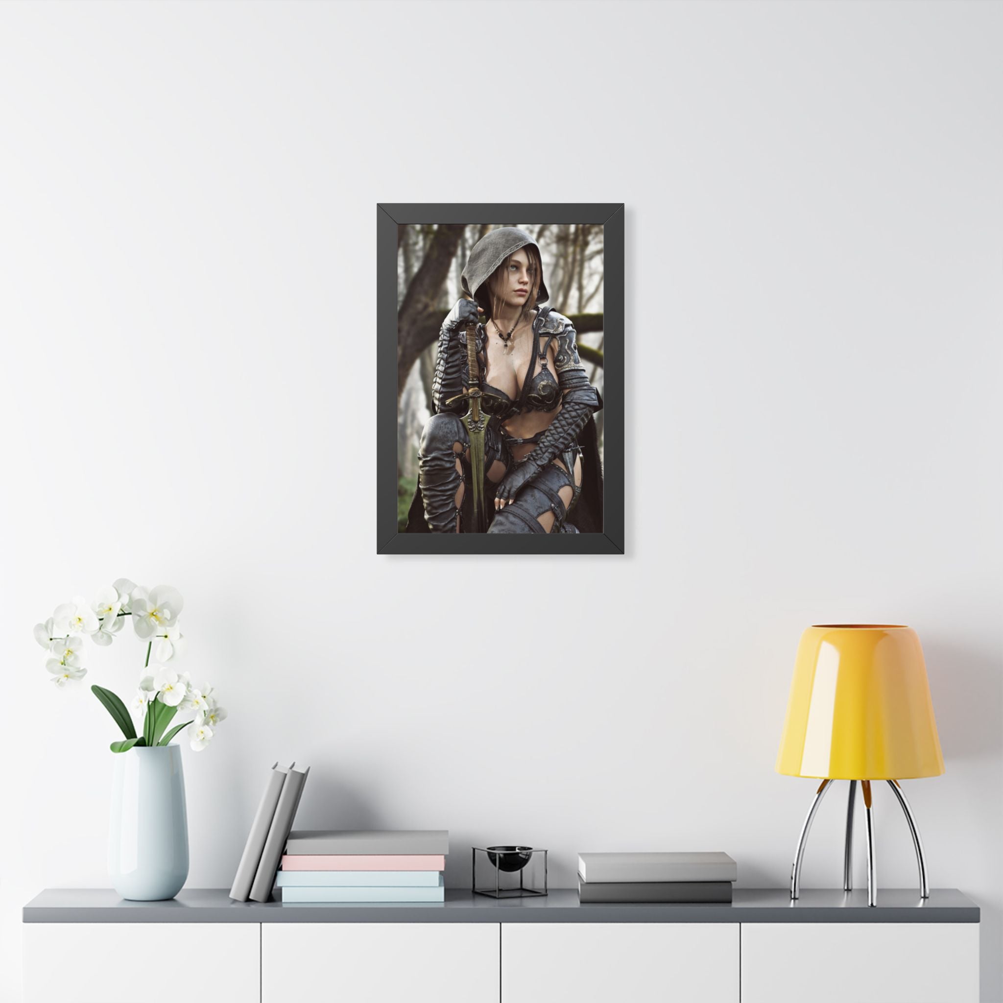 Female Ranger Framed Wall Art | Handcrafted Fantasy Framed Art Print