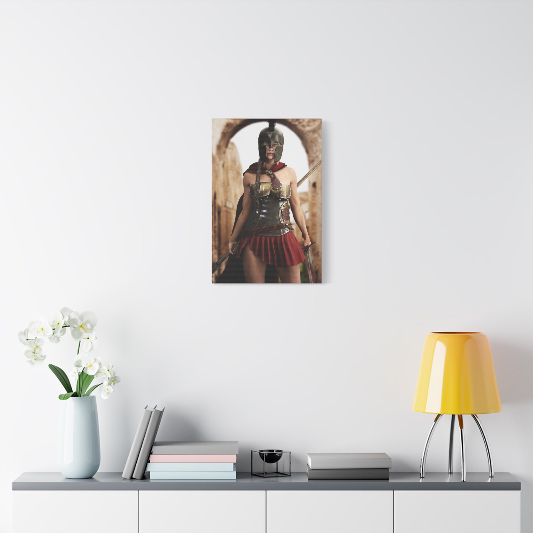 Spartan Female Warrior Canvas Wall Art