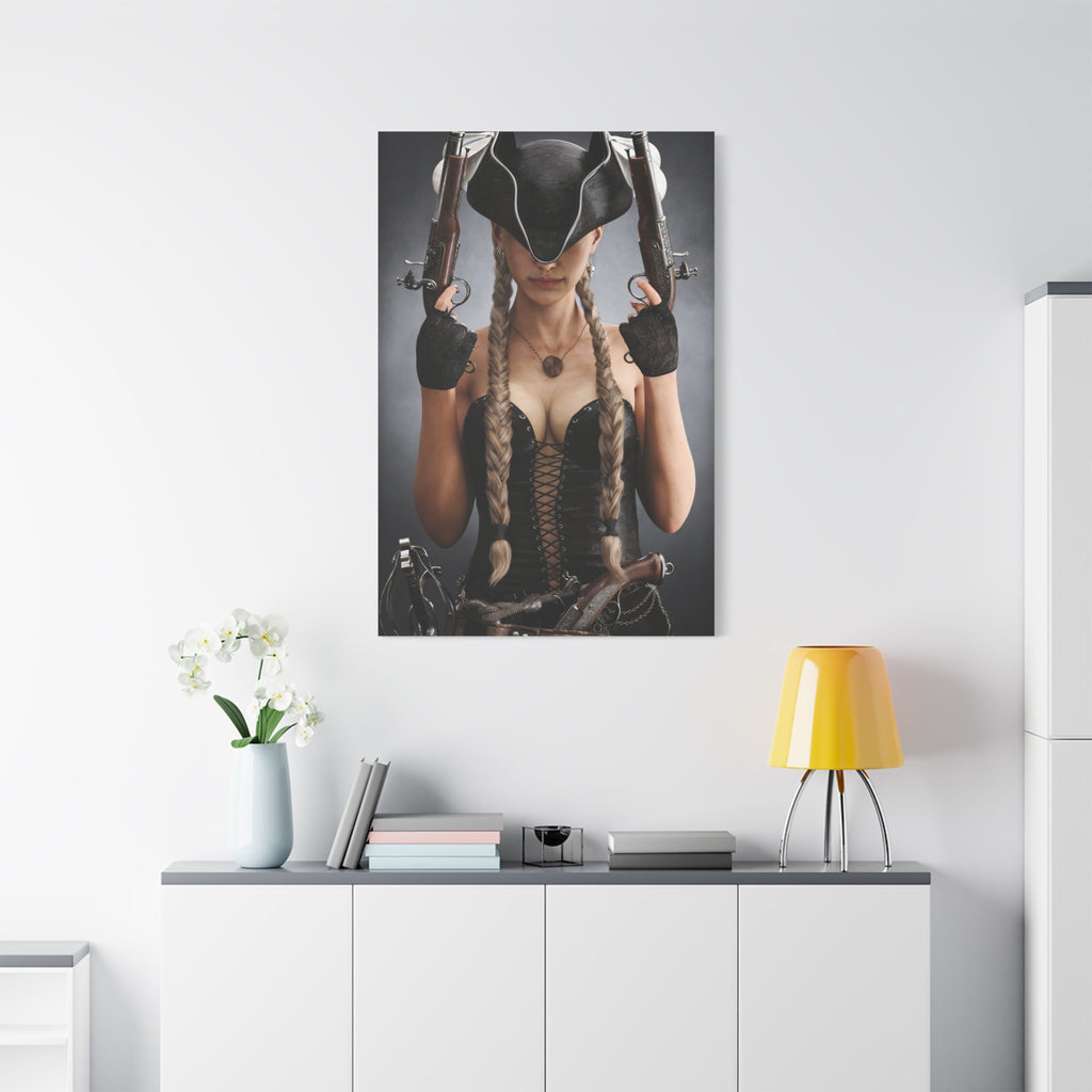 Female Pirate Portrait Canvas Wall Art | Original Pirate Fantasy Artwork