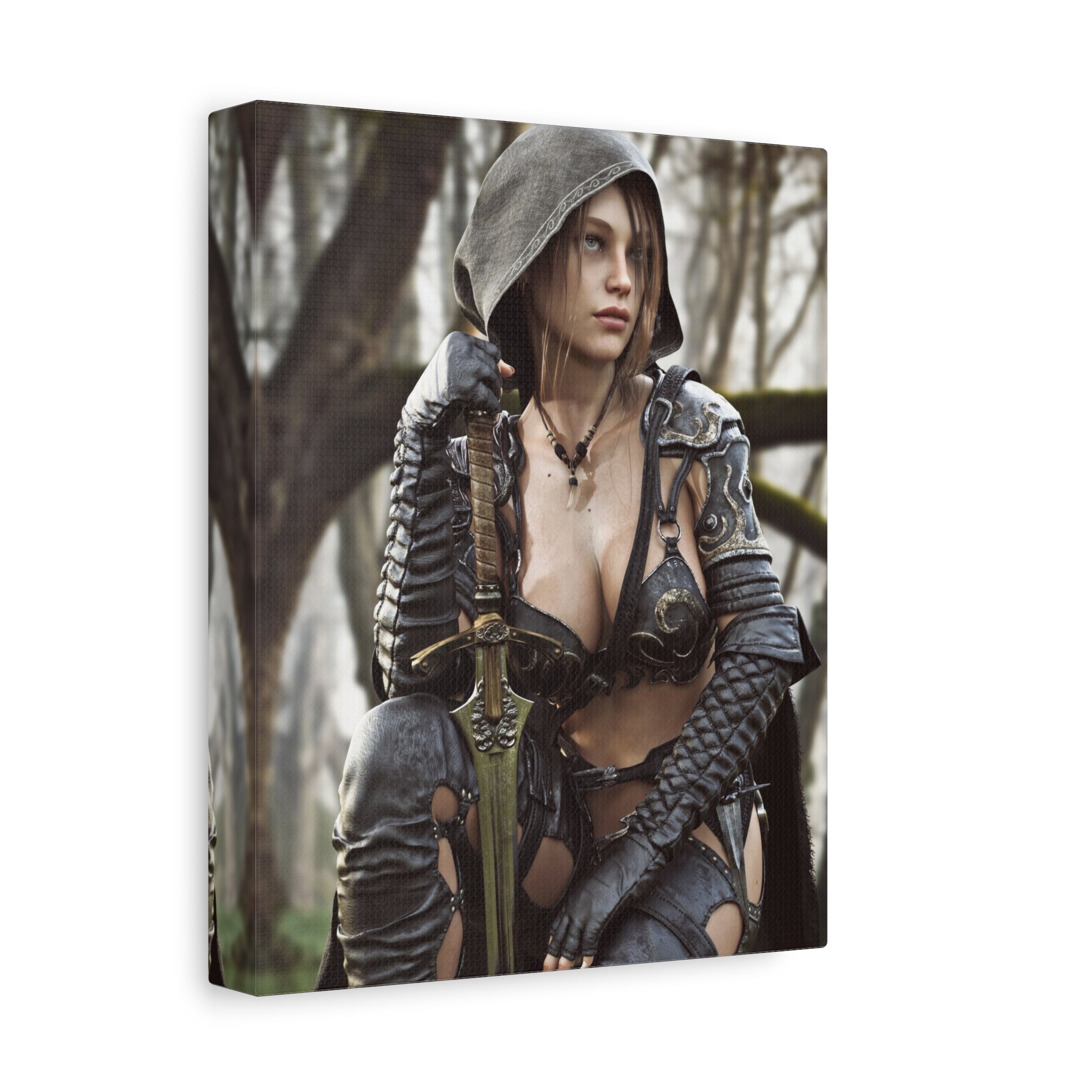 Female Ranger Canvas Wall Art | Handcrafted Fantasy Canvas Art Print