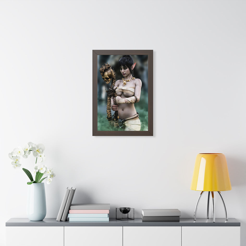 Dark Elf Necromancer Wall Art – Hand-Crafted Fantasy Illustration