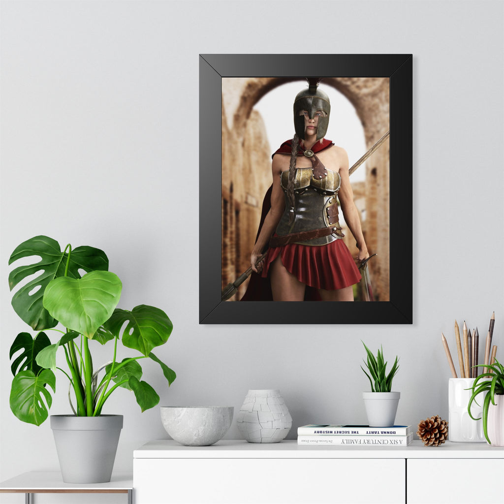 Spartan Female Warrior Framed Wall Art