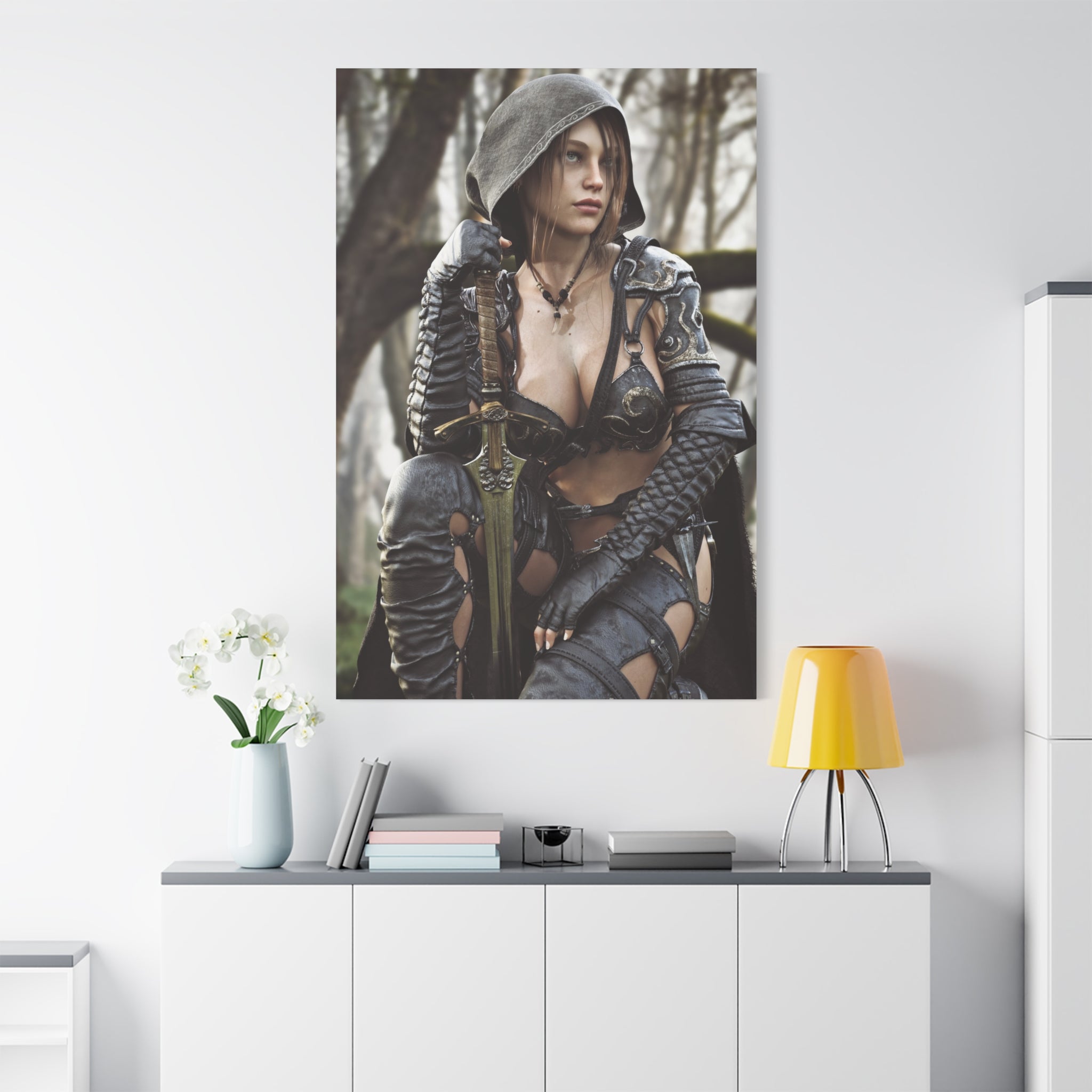 Female Ranger Canvas Wall Art | Handcrafted Fantasy Canvas Art Print