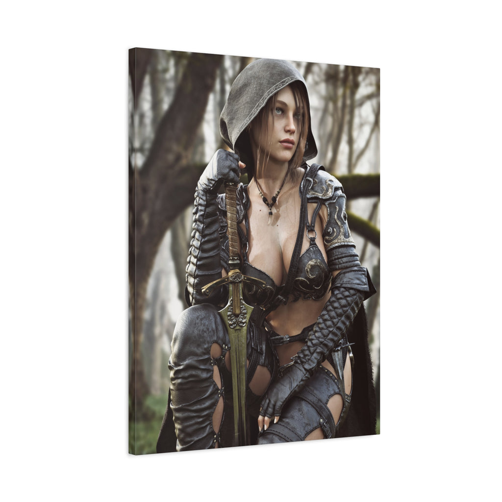 Female Ranger Canvas Wall Art | Handcrafted Fantasy Canvas Art Print
