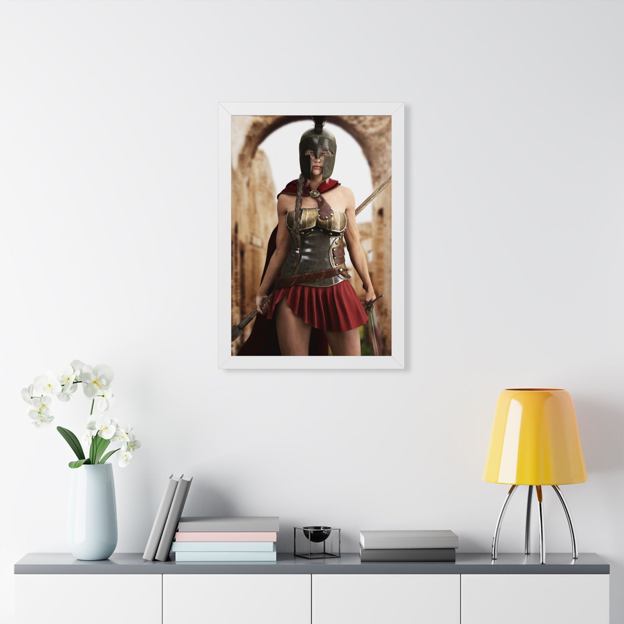 Spartan Female Warrior Framed Wall Art