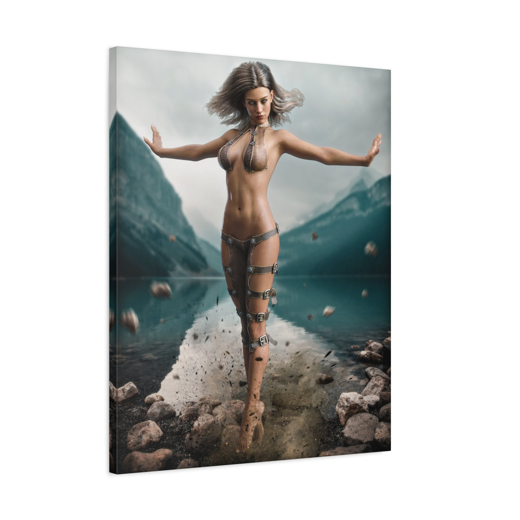 Fantasy Goddess Canvas Print — Mystical Sorceress Matte Stretched Wall Art -No AI- Human created illustration art