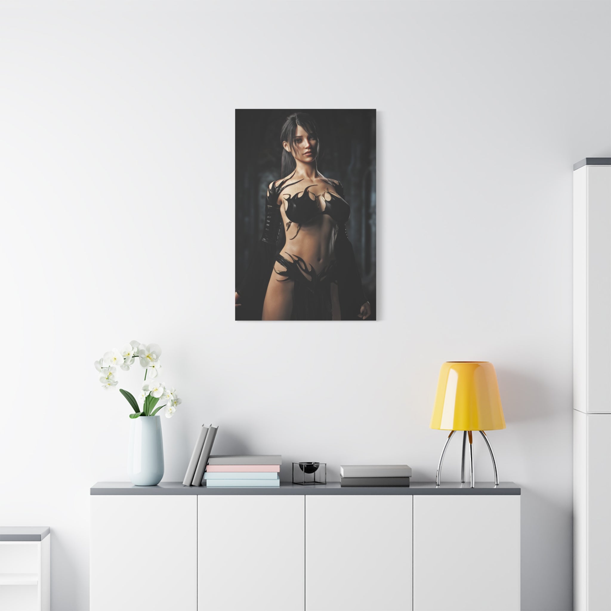 Fantasy Sorceress Woman Matte Canvas Print — Stretched 1.25"-No AI- Human created illustration art