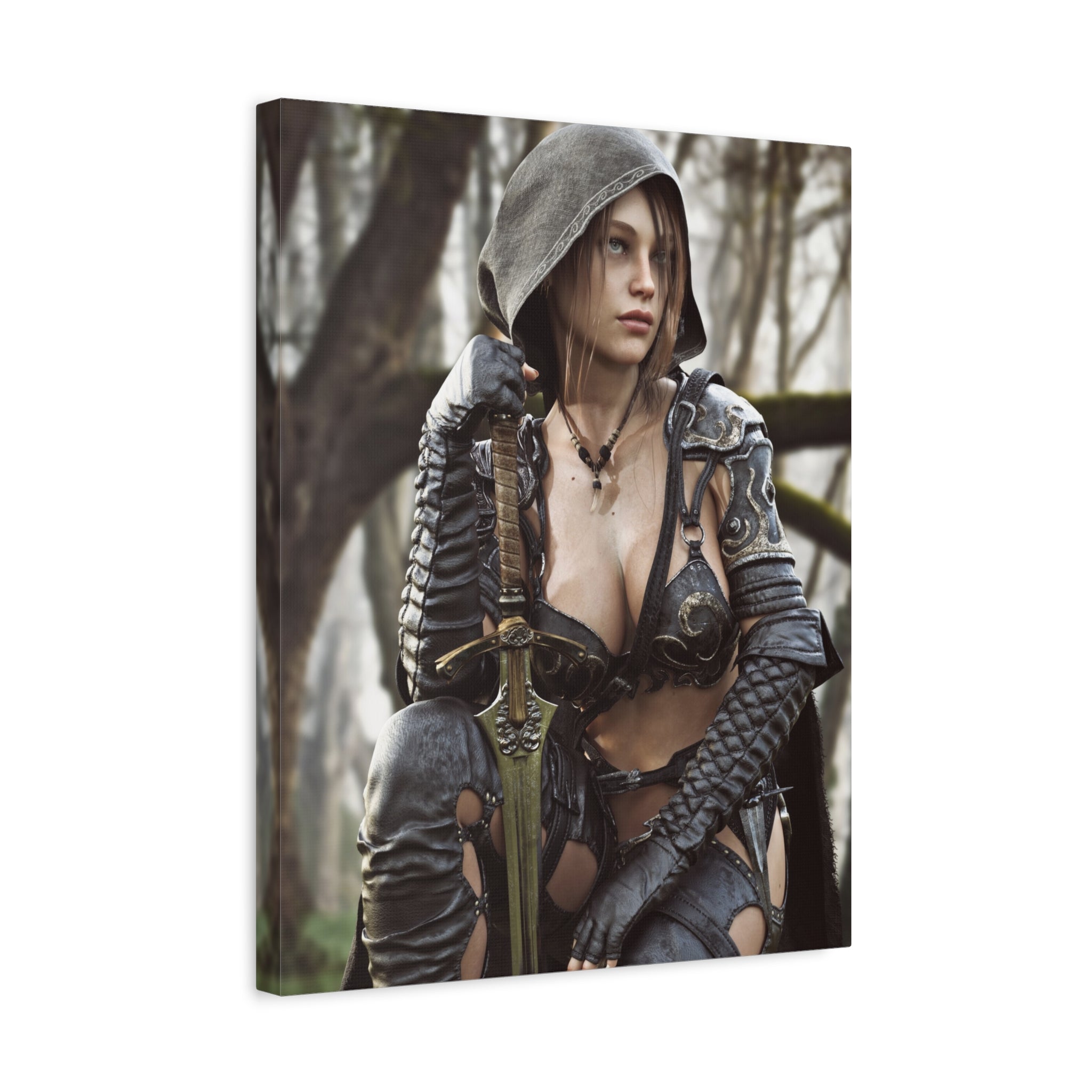 Female Ranger Canvas Wall Art | Handcrafted Fantasy Canvas Art Print