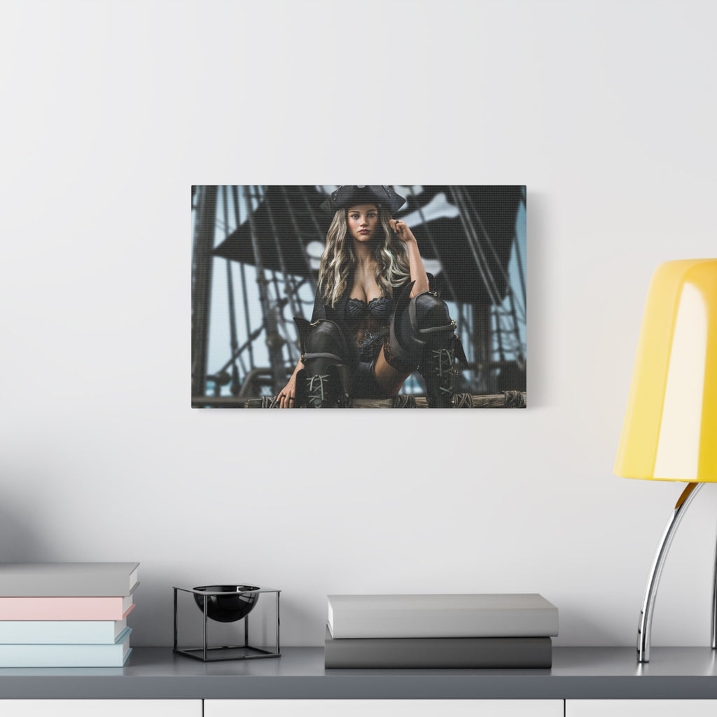 Pirate Queen Canva Wall Art – Hand-Crafted Fantasy Pirate Illustration