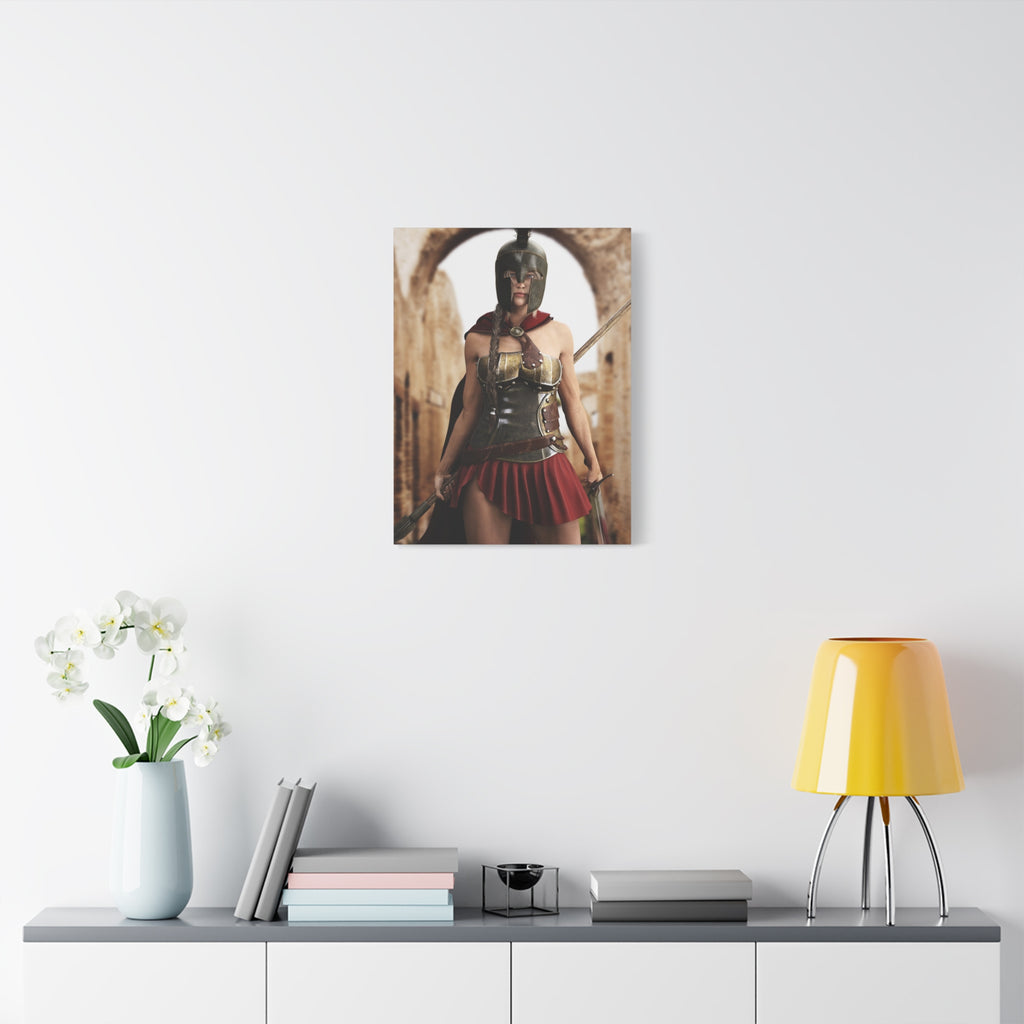 Spartan Female Warrior Canvas Wall Art