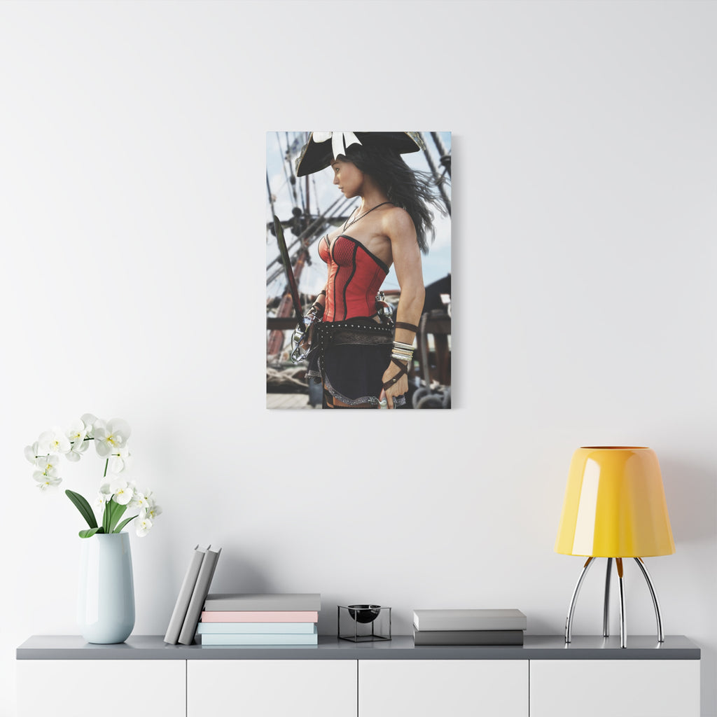 Female Pirate Canvas Wall Art | Handcrafted Fantasy Pirate Print