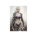Fantasy Dark Elf Warrior Fine Art Poster — Mystical Female Elf Armor Wall Art- No AI - Human created illustration art