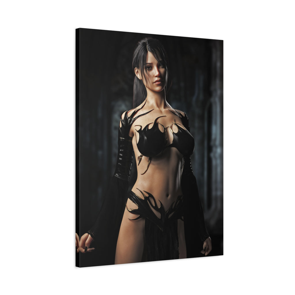 Fantasy Sorceress Woman Matte Canvas Print — Stretched 1.25"-No AI- Human created illustration art