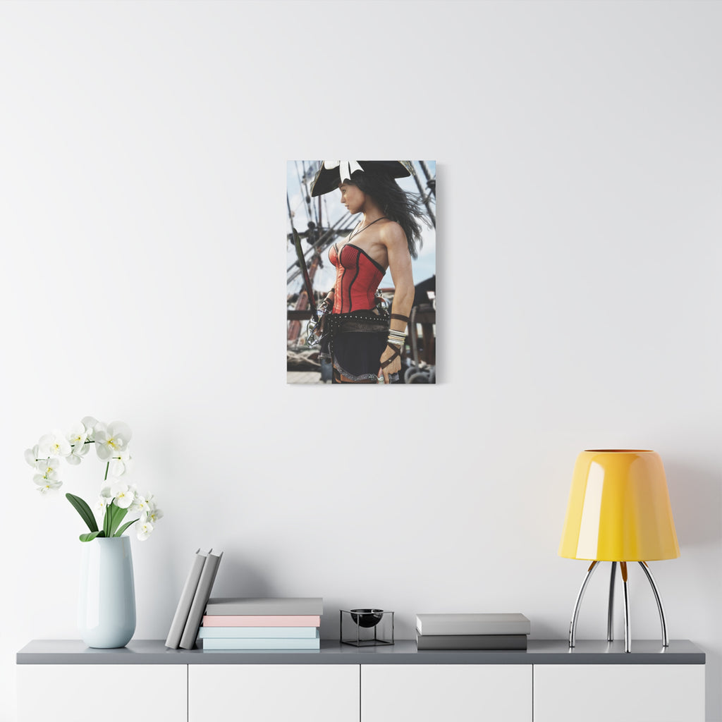 Female Pirate Canvas Wall Art | Handcrafted Fantasy Pirate Print