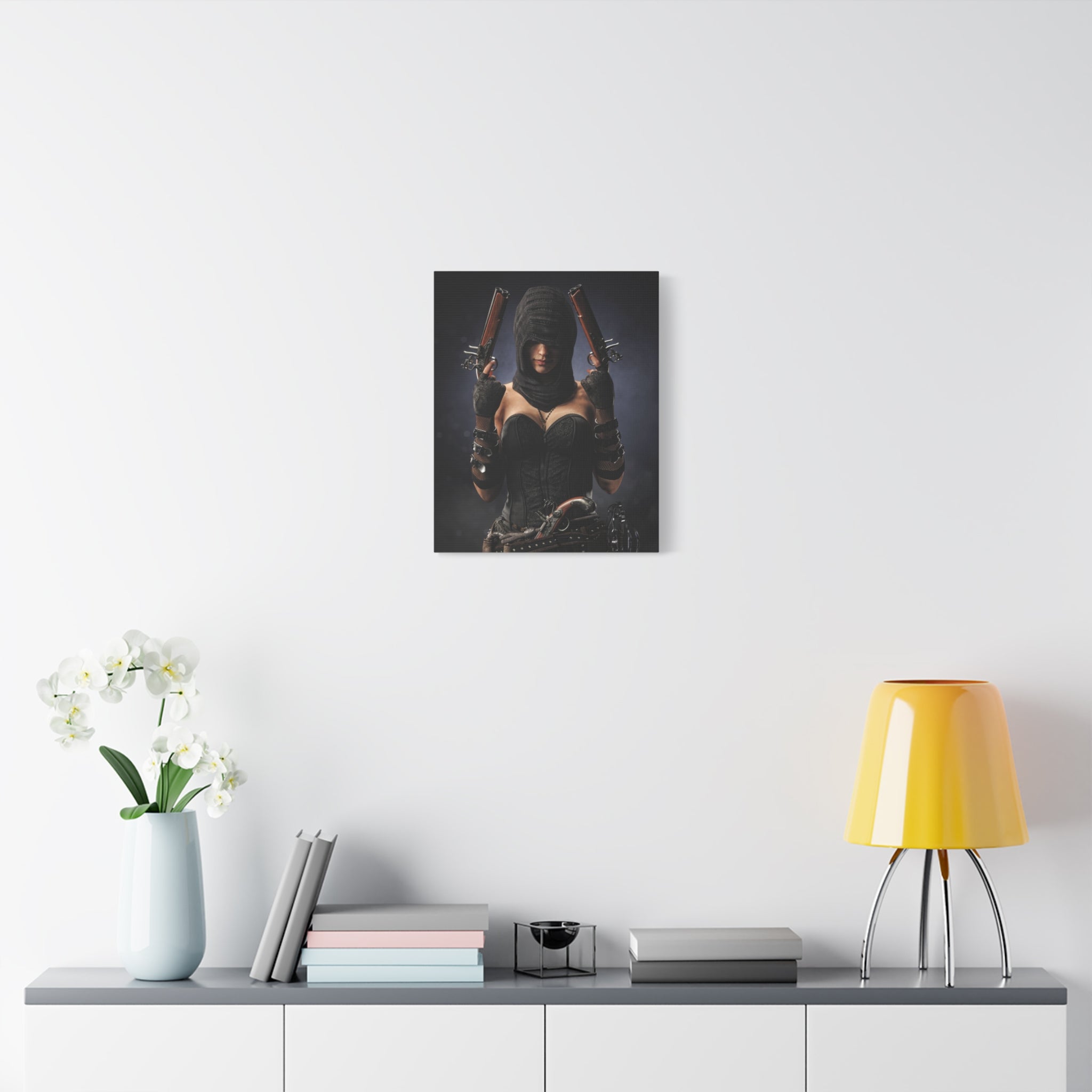 Pirate Assassin Matte Canvas Print — Hooded Female  Wall Art- No Ai- Human created illustration art