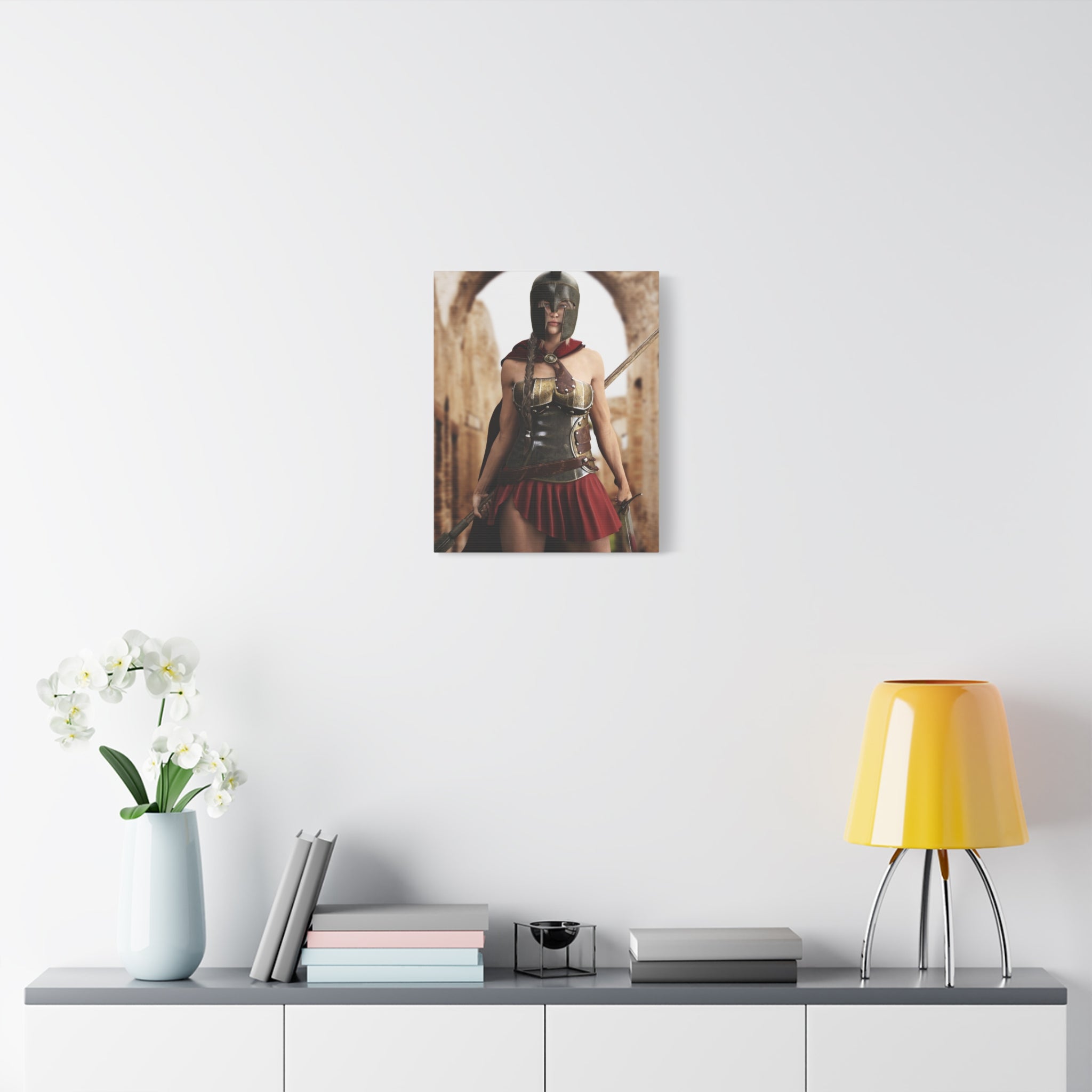Spartan Female Warrior Canvas Wall Art