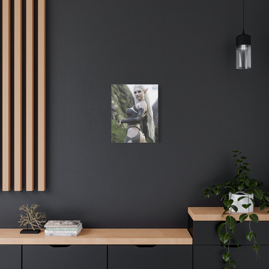Fantasy Elf Warrior Canvas Print — Matte Stretched Wall Art- No AI - Human created illustration art