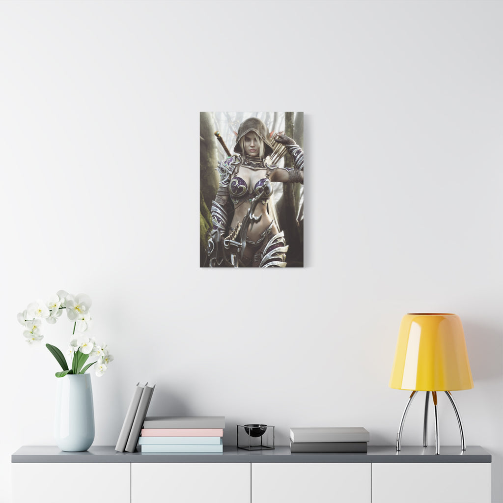 Fantasy Archer Warrior Canvas Print — Matte Stretched Wall Art- No AI- Human created illustration art