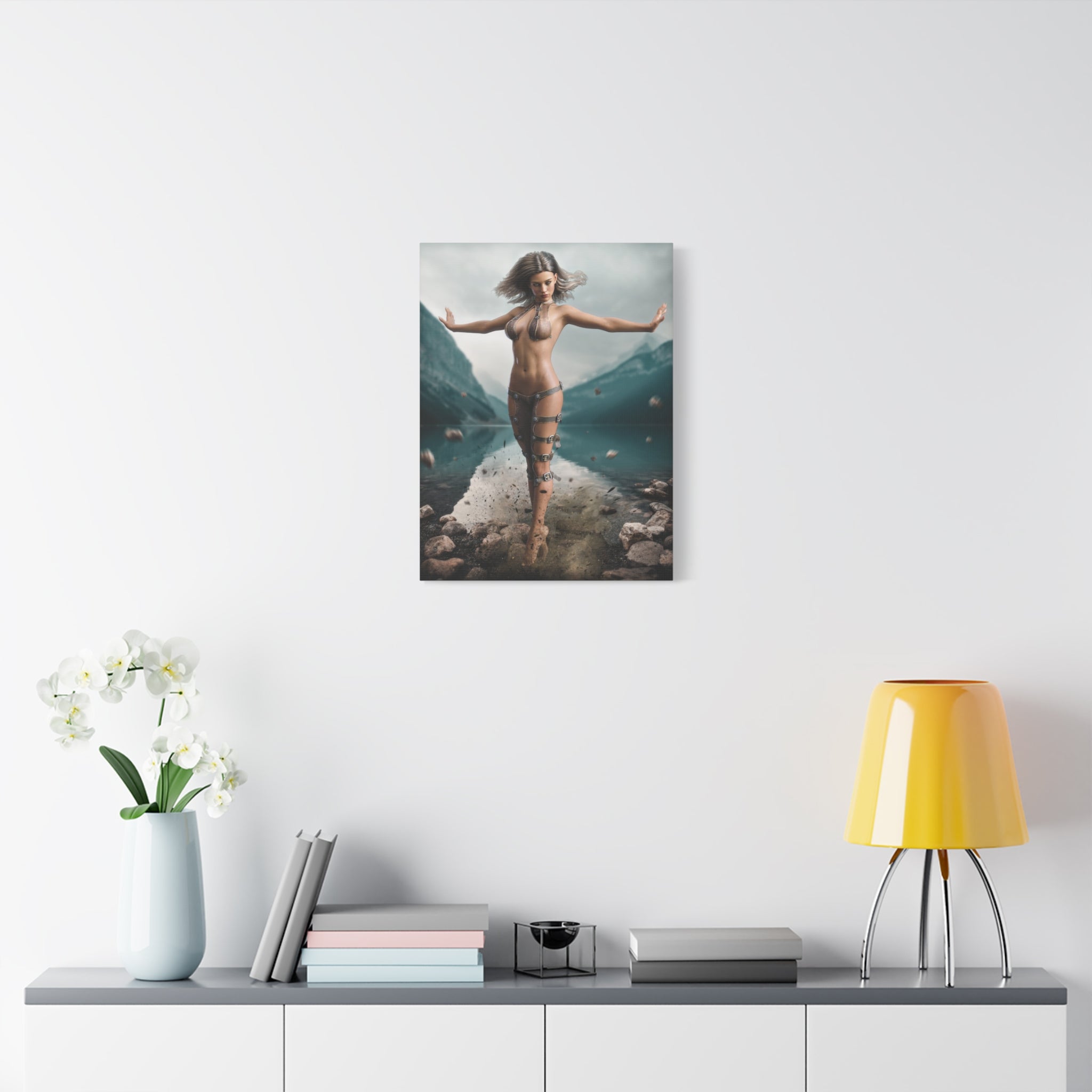 Fantasy Goddess Canvas Print — Mystical Sorceress Matte Stretched Wall Art -No AI- Human created illustration art