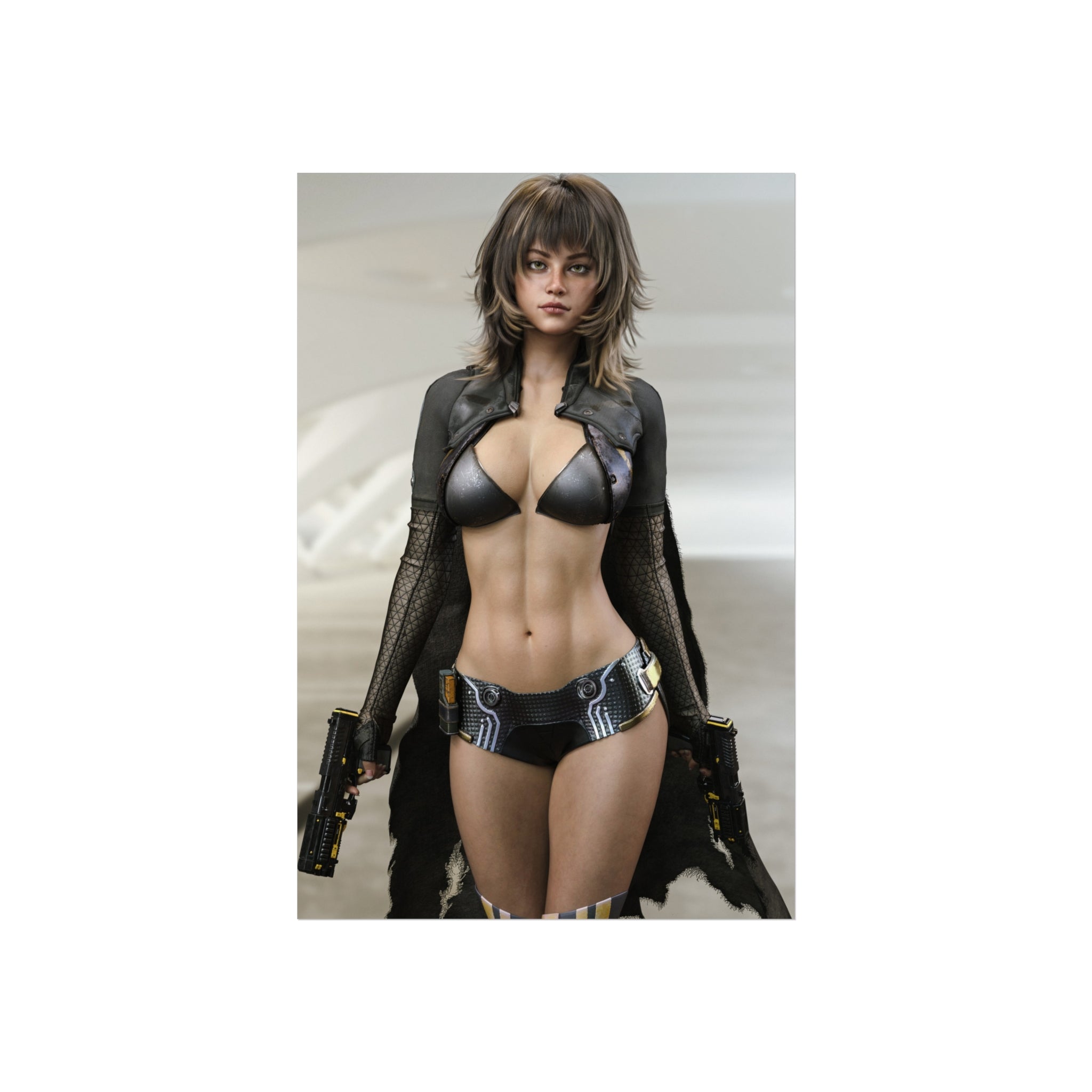 Sci‑Fi Warrior Fine Art Poster - No AI - Human created illustration art