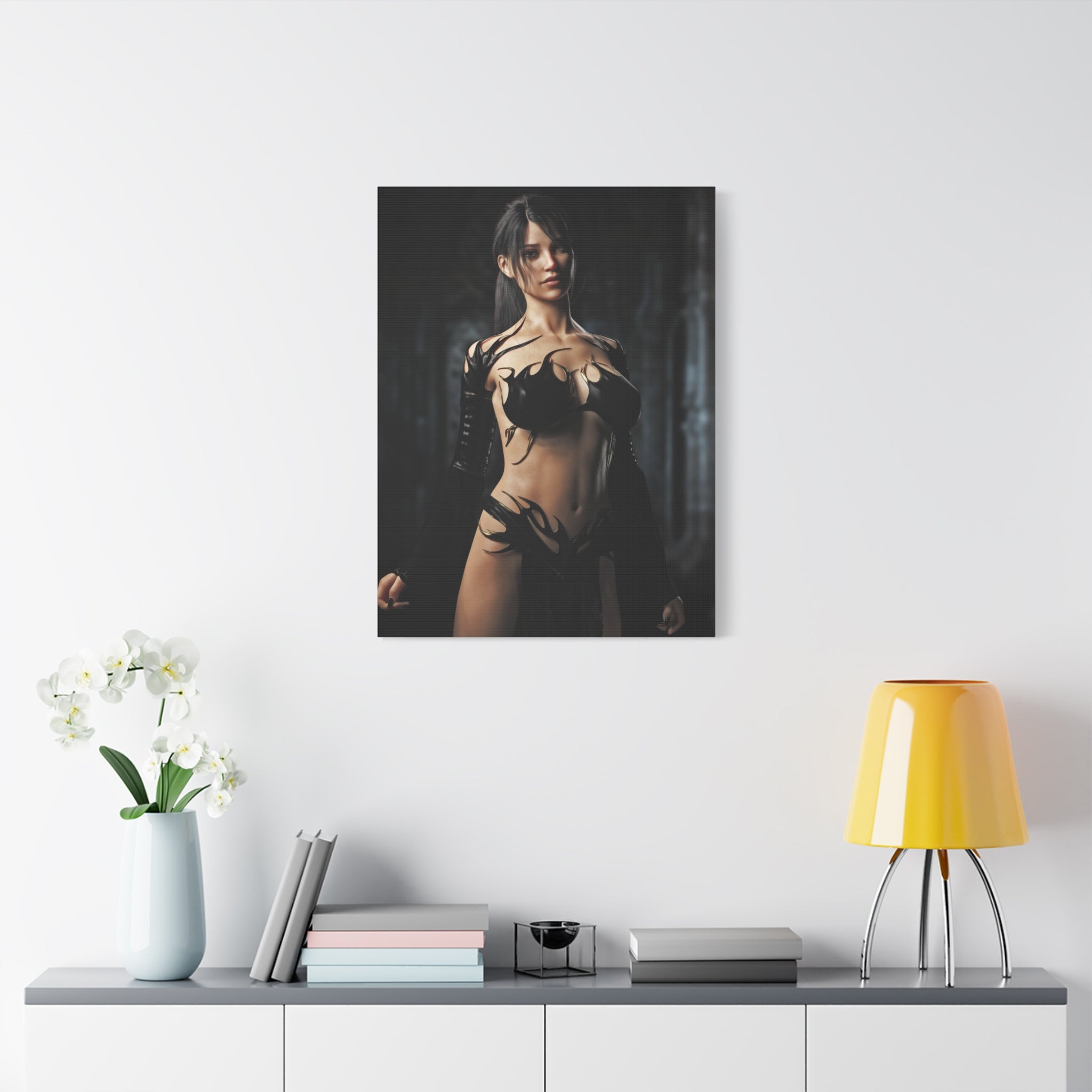 Fantasy Sorceress Woman Matte Canvas Print — Stretched 1.25"-No AI- Human created illustration art