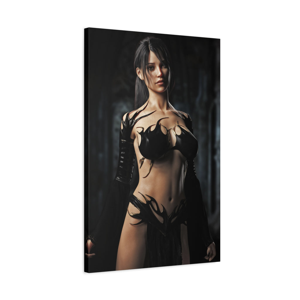 Fantasy Sorceress Woman Matte Canvas Print — Stretched 1.25"-No AI- Human created illustration art