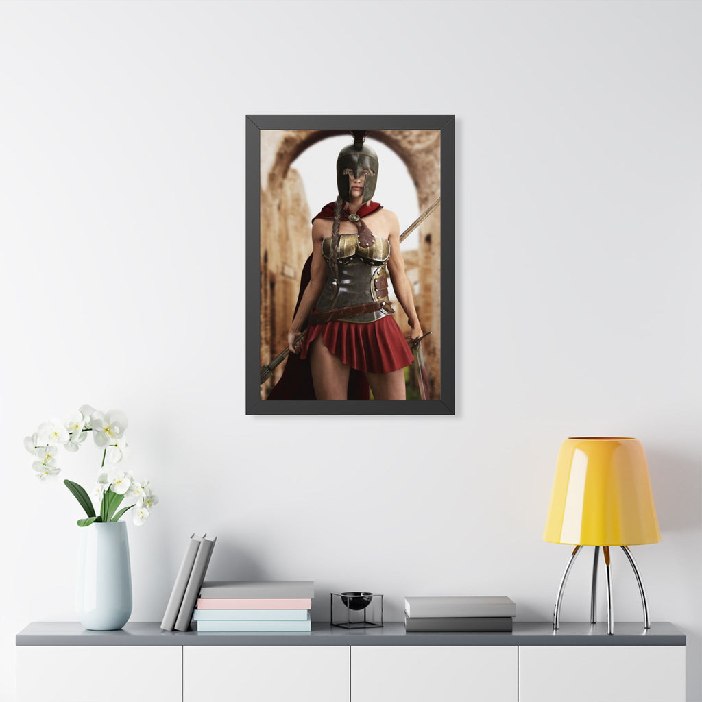 Spartan Female Warrior Framed Wall Art