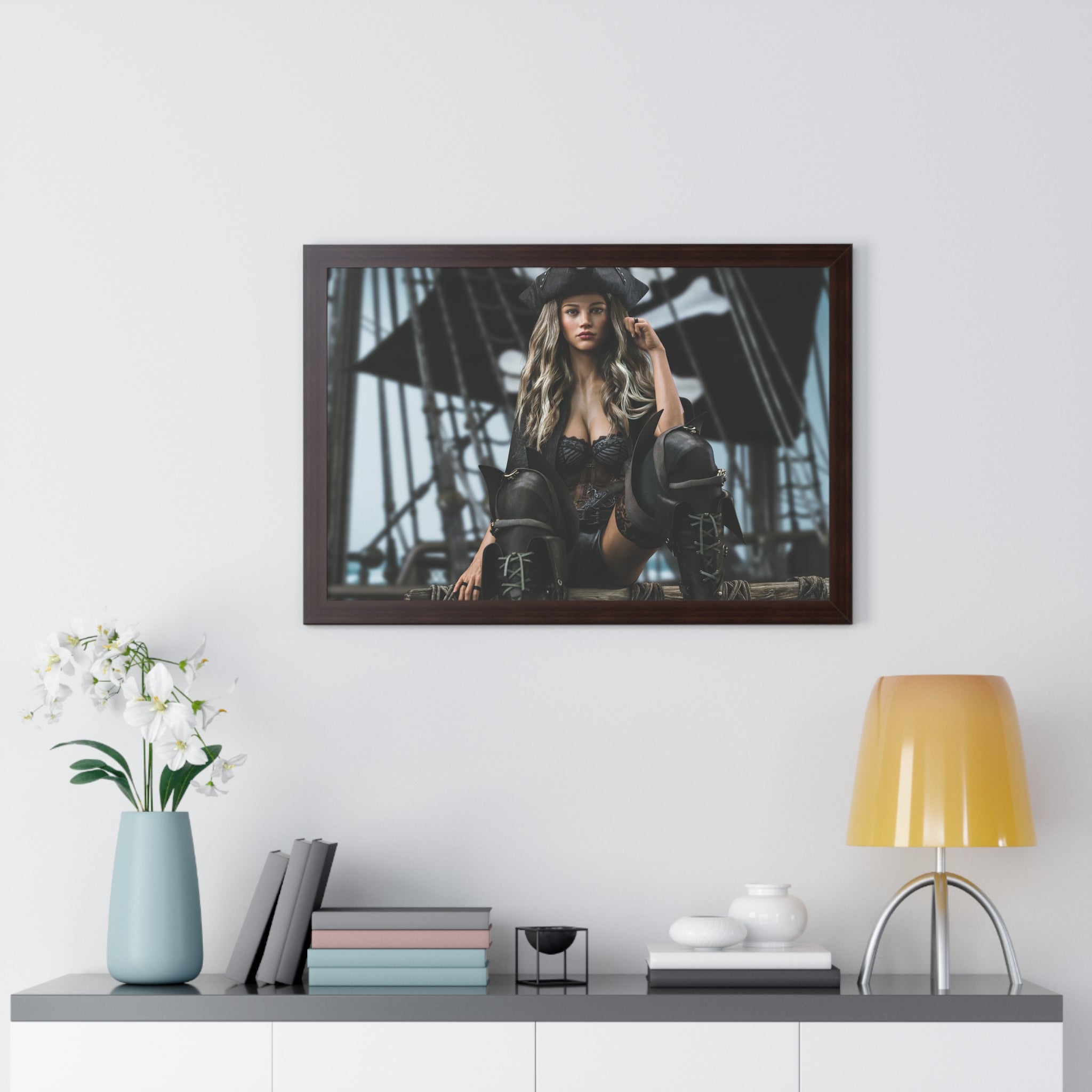 Fantasy Pirate Captain Wall Art – Hand-Crafted Fantasy Illustration