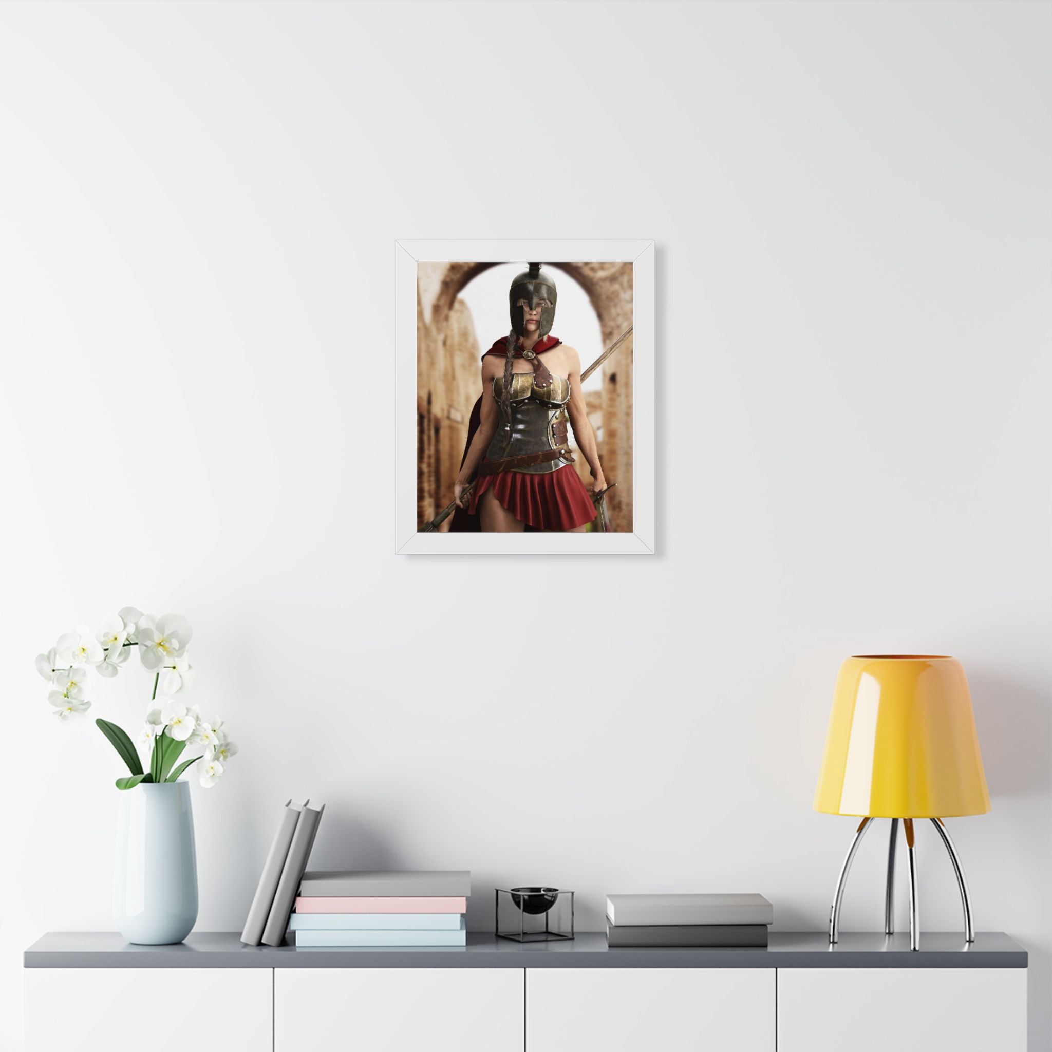 Spartan Female Warrior Framed Wall Art