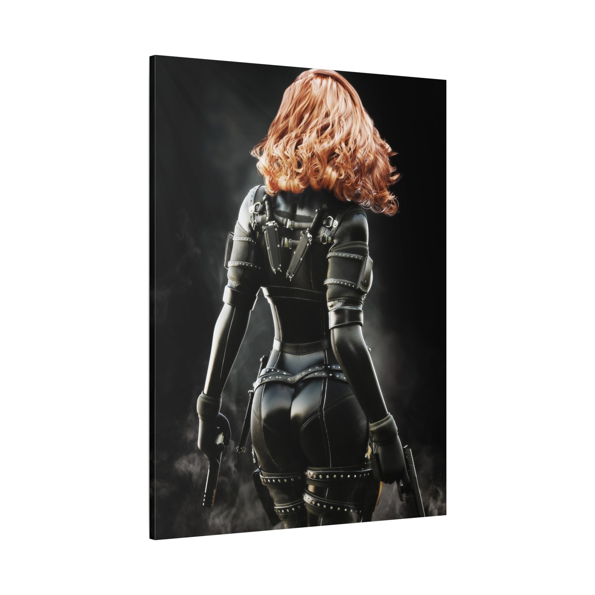 Black Widow Inspired Matte Canvas Art — Female Assassin Poster, Stretched 1.25" - No AI - human created illustration art