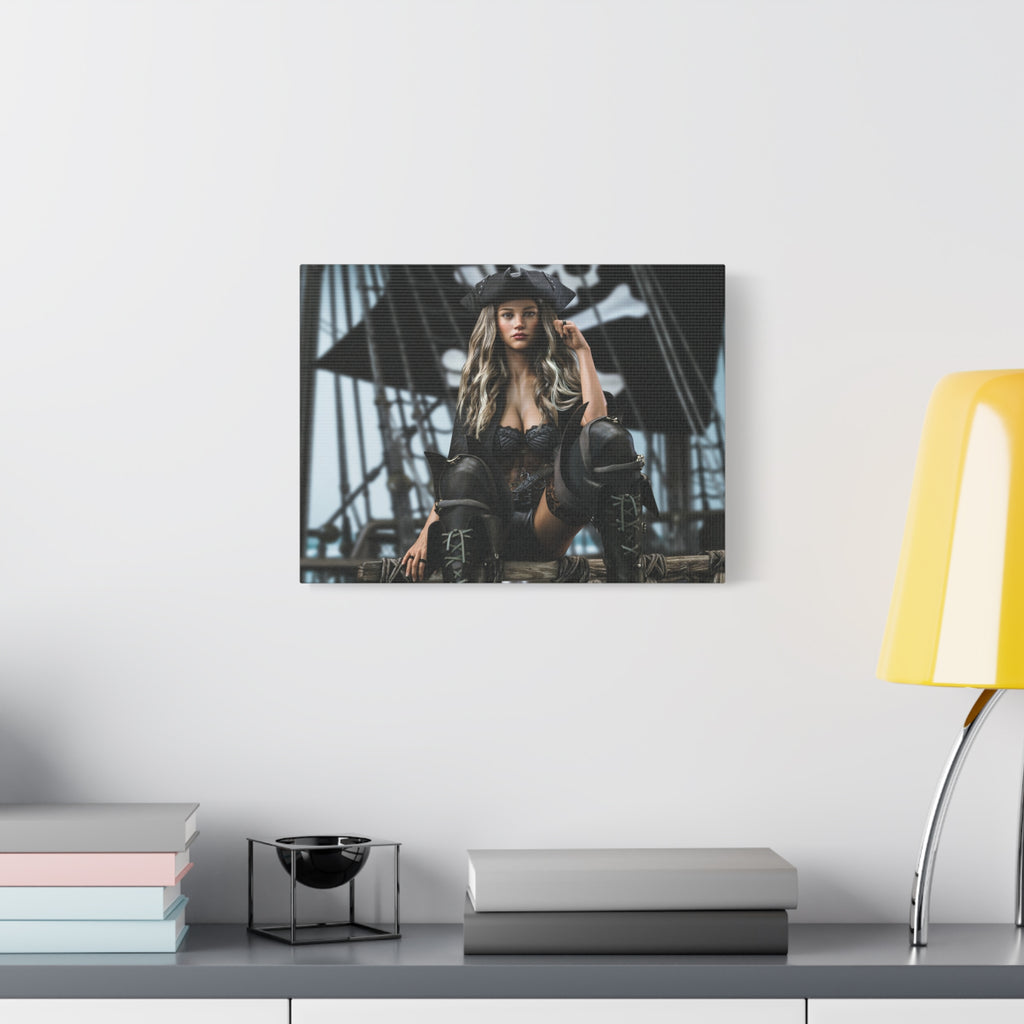 Pirate Queen Canva Wall Art – Hand-Crafted Fantasy Pirate Illustration
