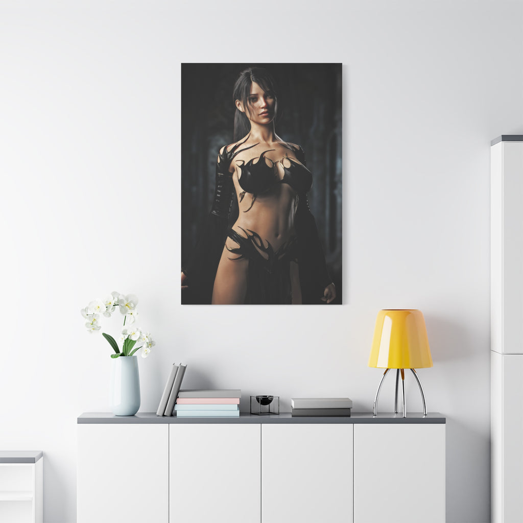Fantasy Sorceress Woman Matte Canvas Print — Stretched 1.25"-No AI- Human created illustration art