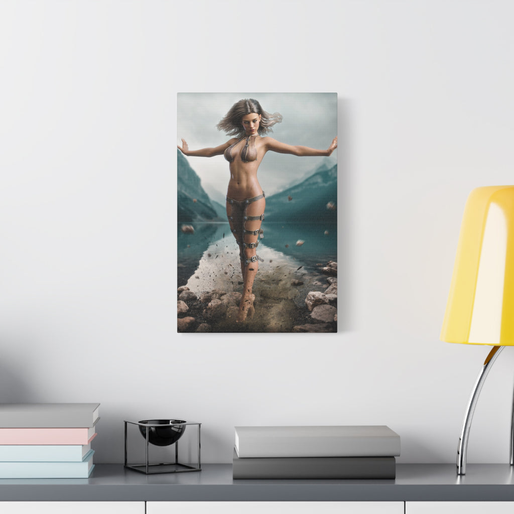Fantasy Goddess Canvas Print — Mystical Sorceress Matte Stretched Wall Art -No AI- Human created illustration art