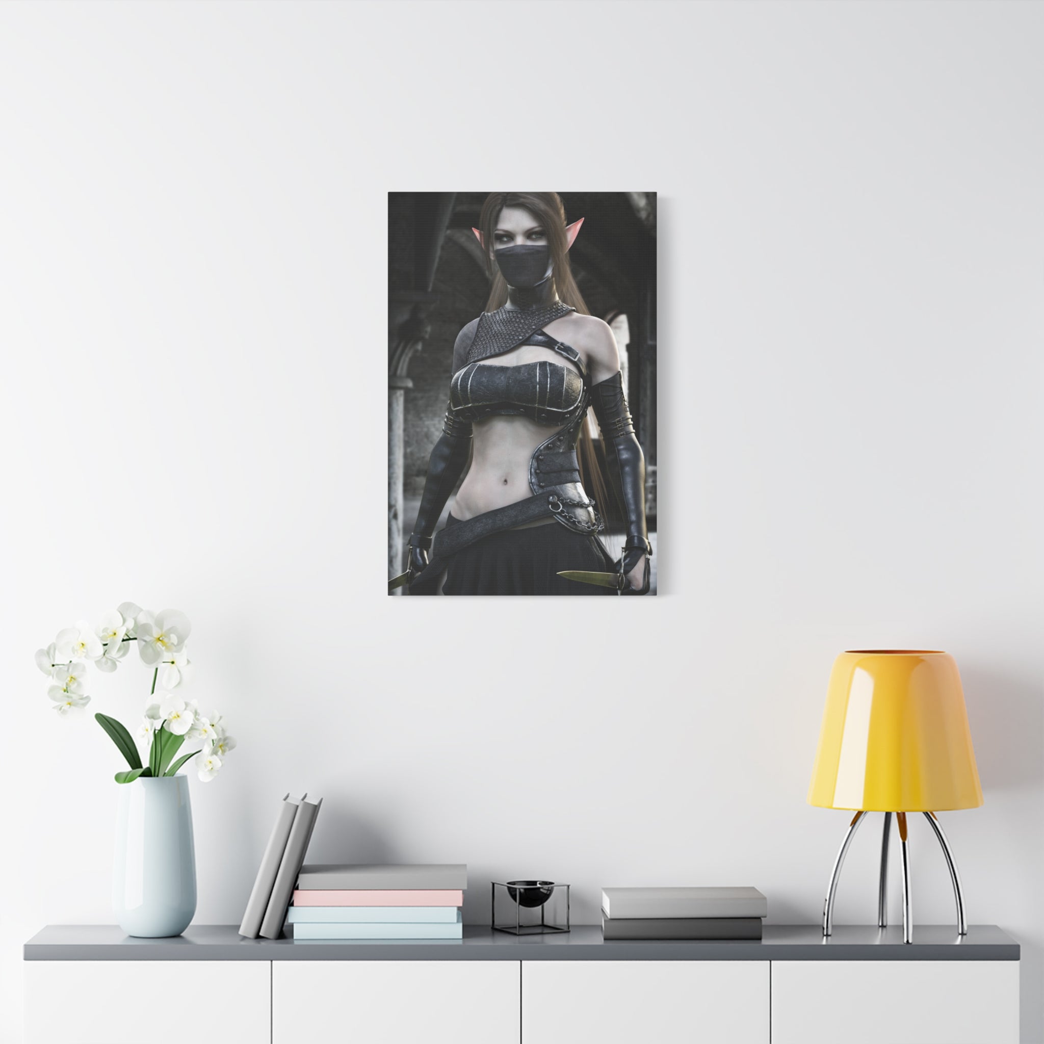 Fantasy Elven Rogue Matte Canvas Print — Stretched 1.25" - No AI- Human created illustration art