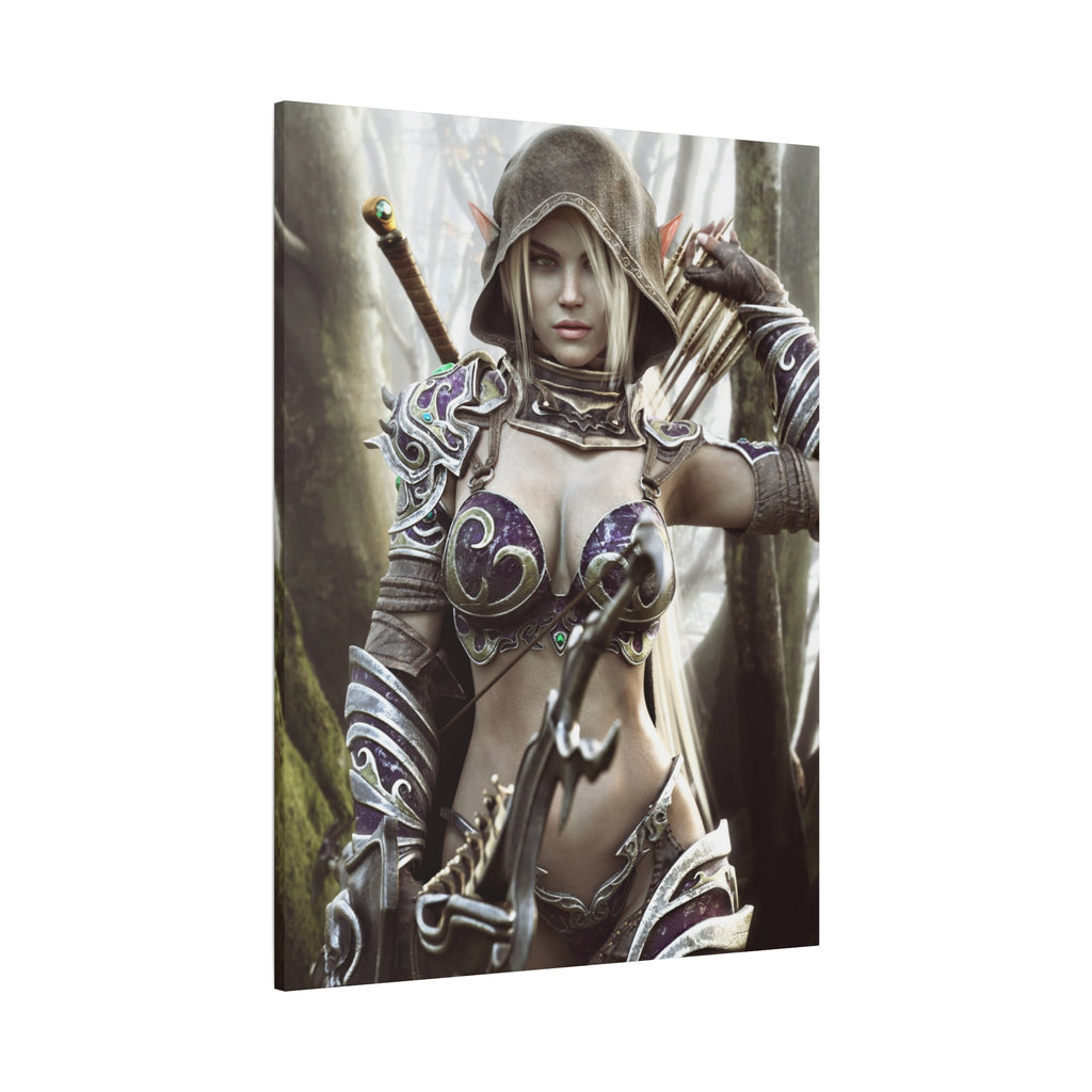 Fantasy Archer Warrior Canvas Print — Matte Stretched Wall Art- No AI- Human created illustration art