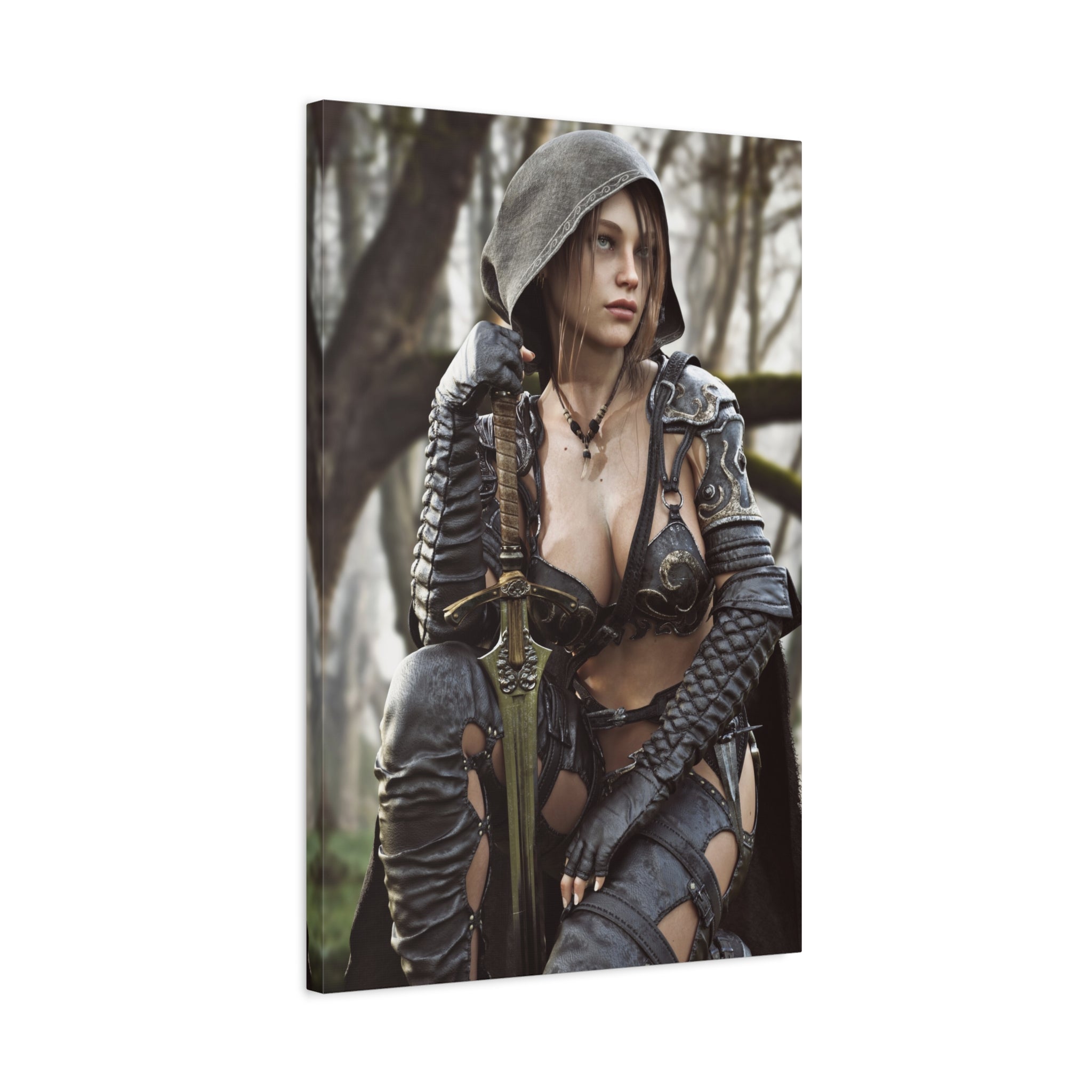 Female Ranger Canvas Wall Art | Handcrafted Fantasy Canvas Art Print