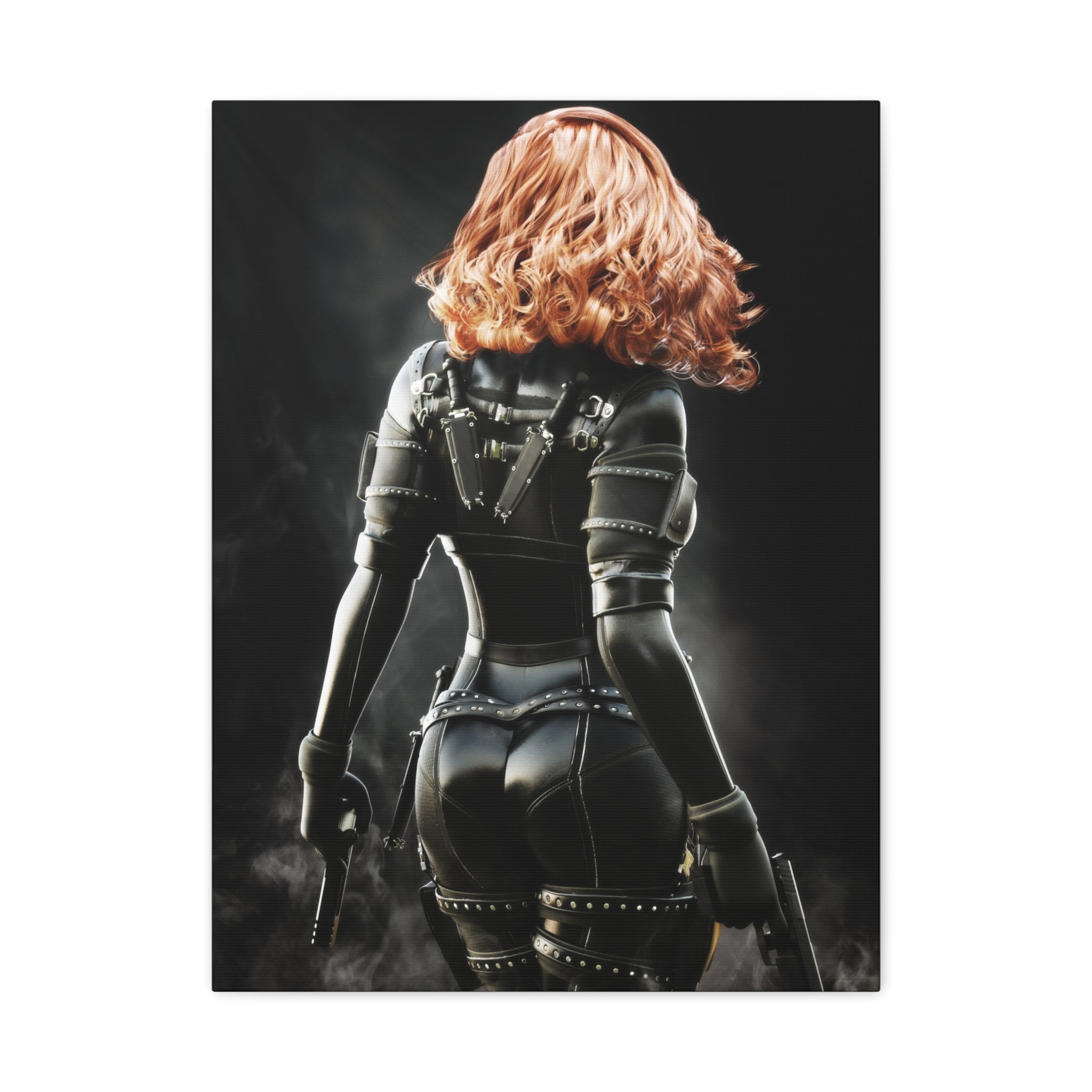 Black Widow Inspired Matte Canvas Art — Female Assassin Poster, Stretched 1.25" - No AI - human created illustration art