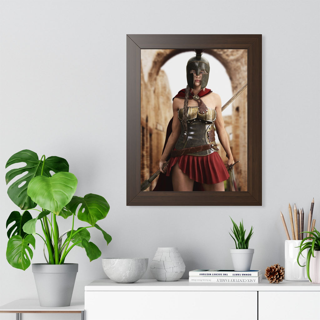 Spartan Female Warrior Framed Wall Art