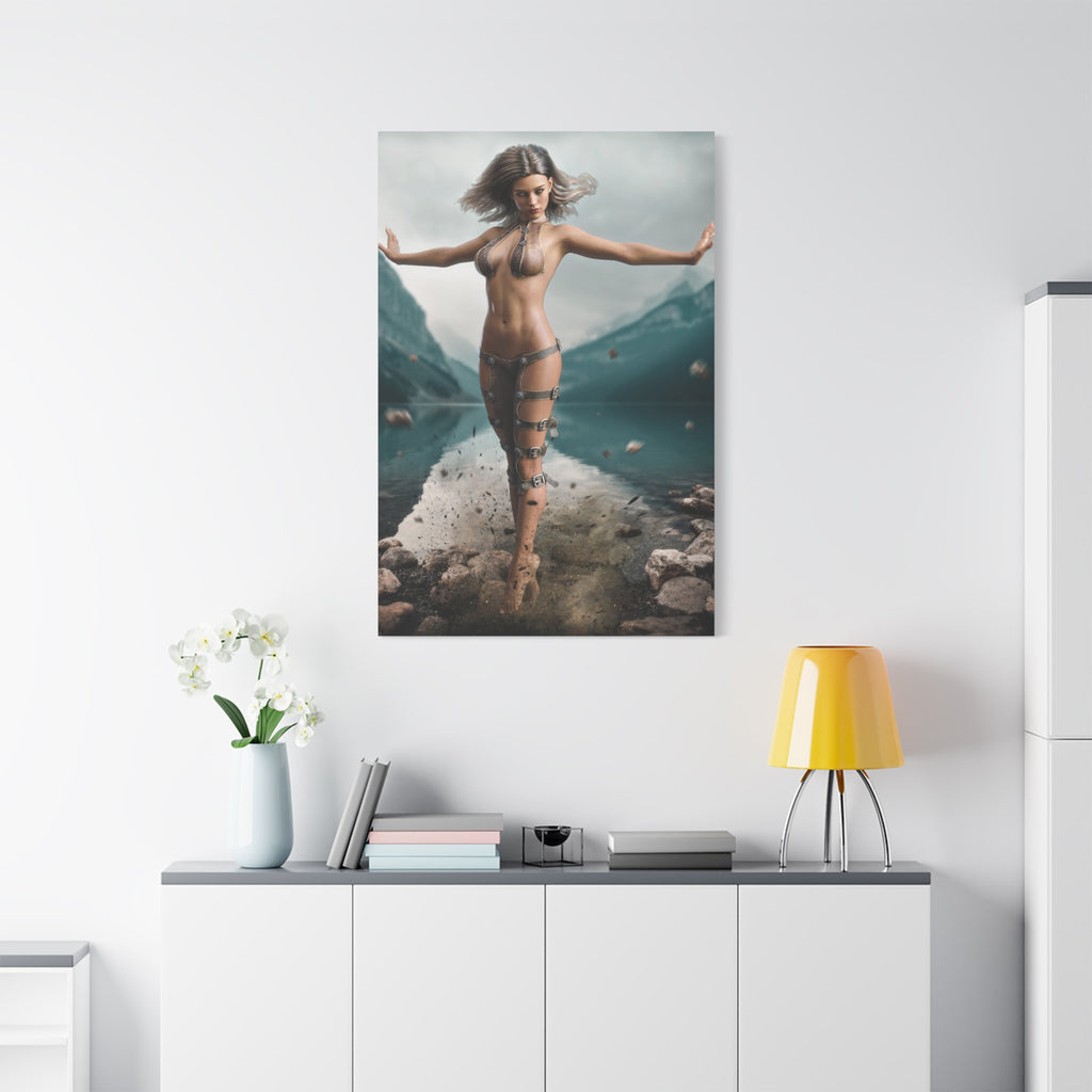 Fantasy Goddess Canvas Print — Mystical Sorceress Matte Stretched Wall Art -No AI- Human created illustration art