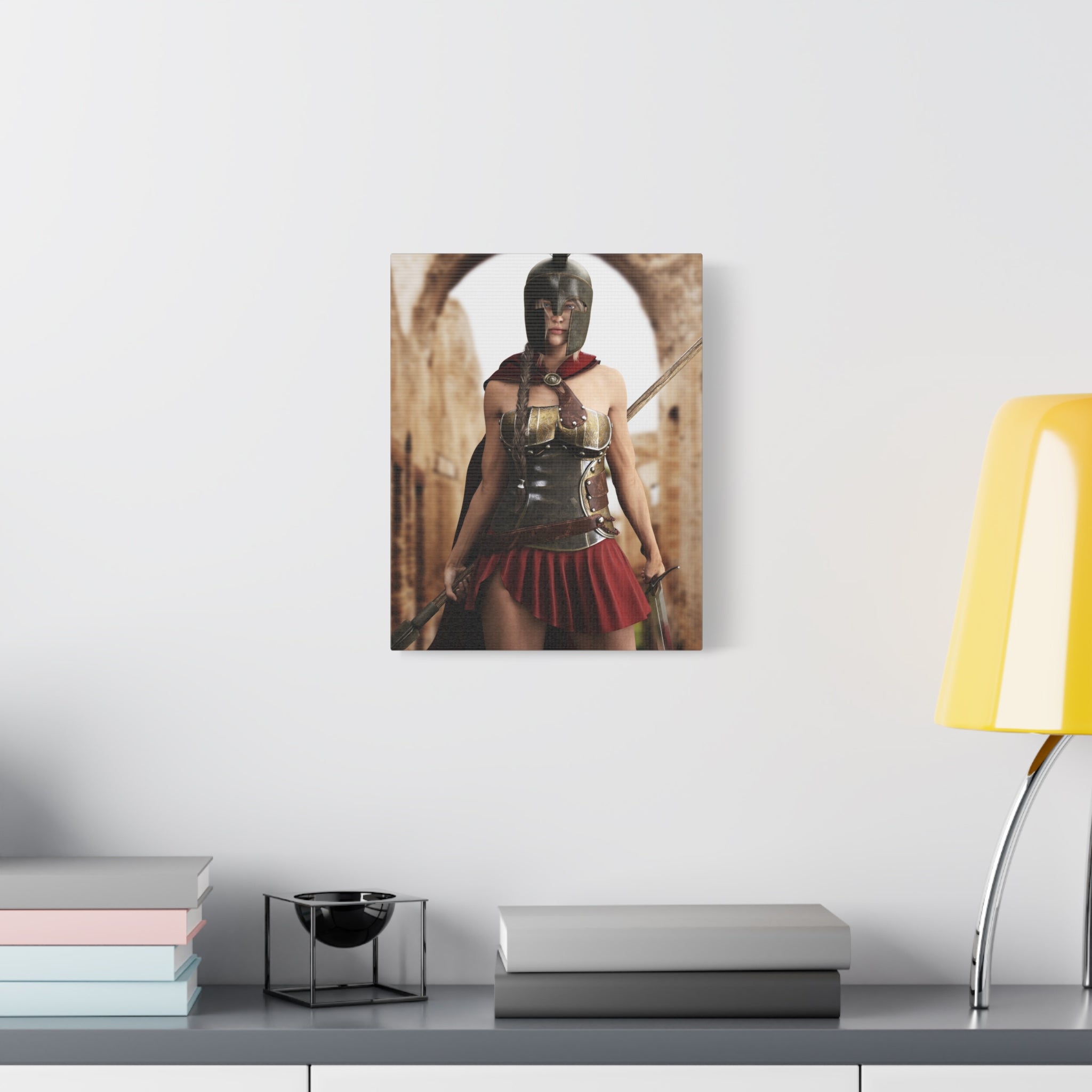 Spartan Female Warrior Canvas Wall Art