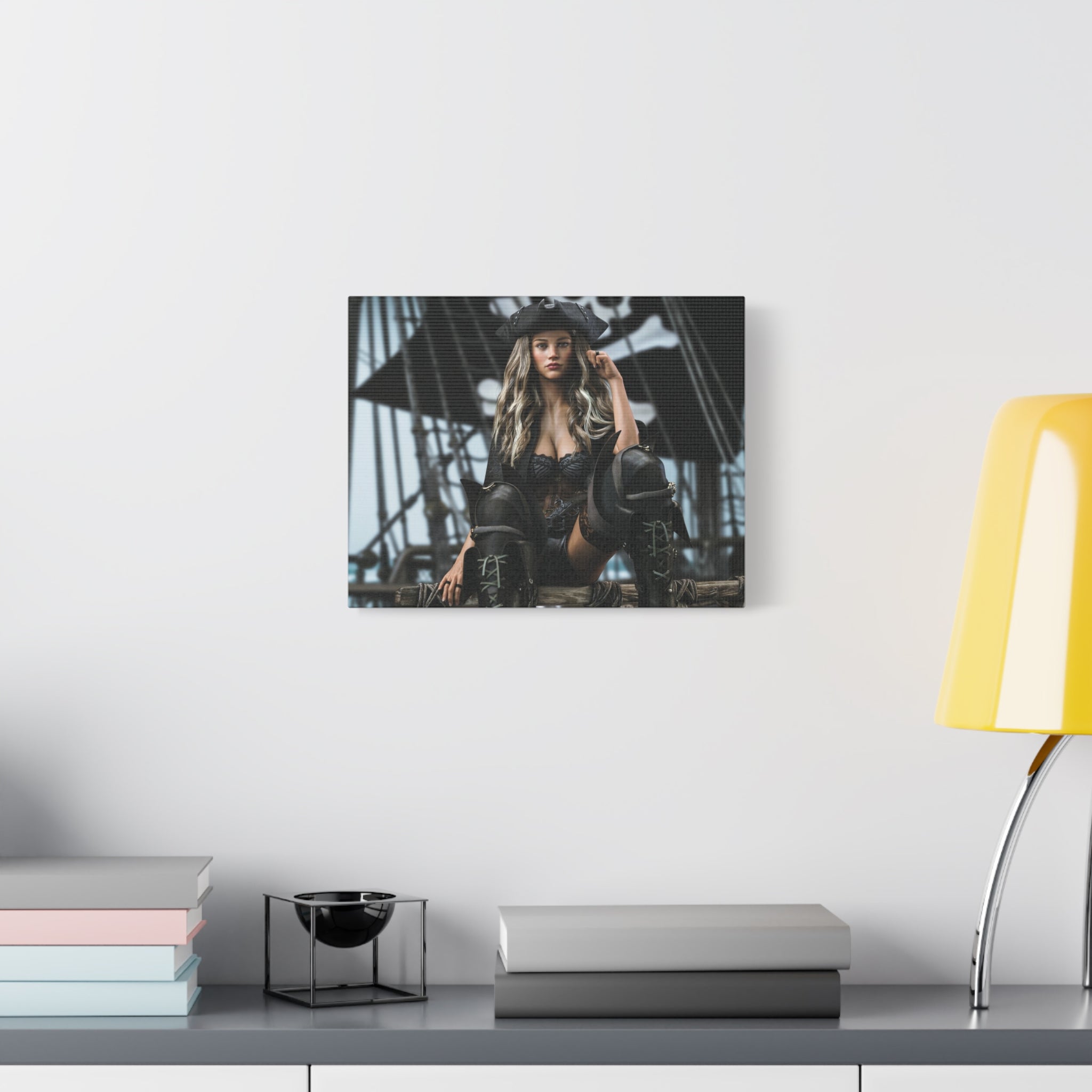 Pirate Queen Canva Wall Art – Hand-Crafted Fantasy Pirate Illustration