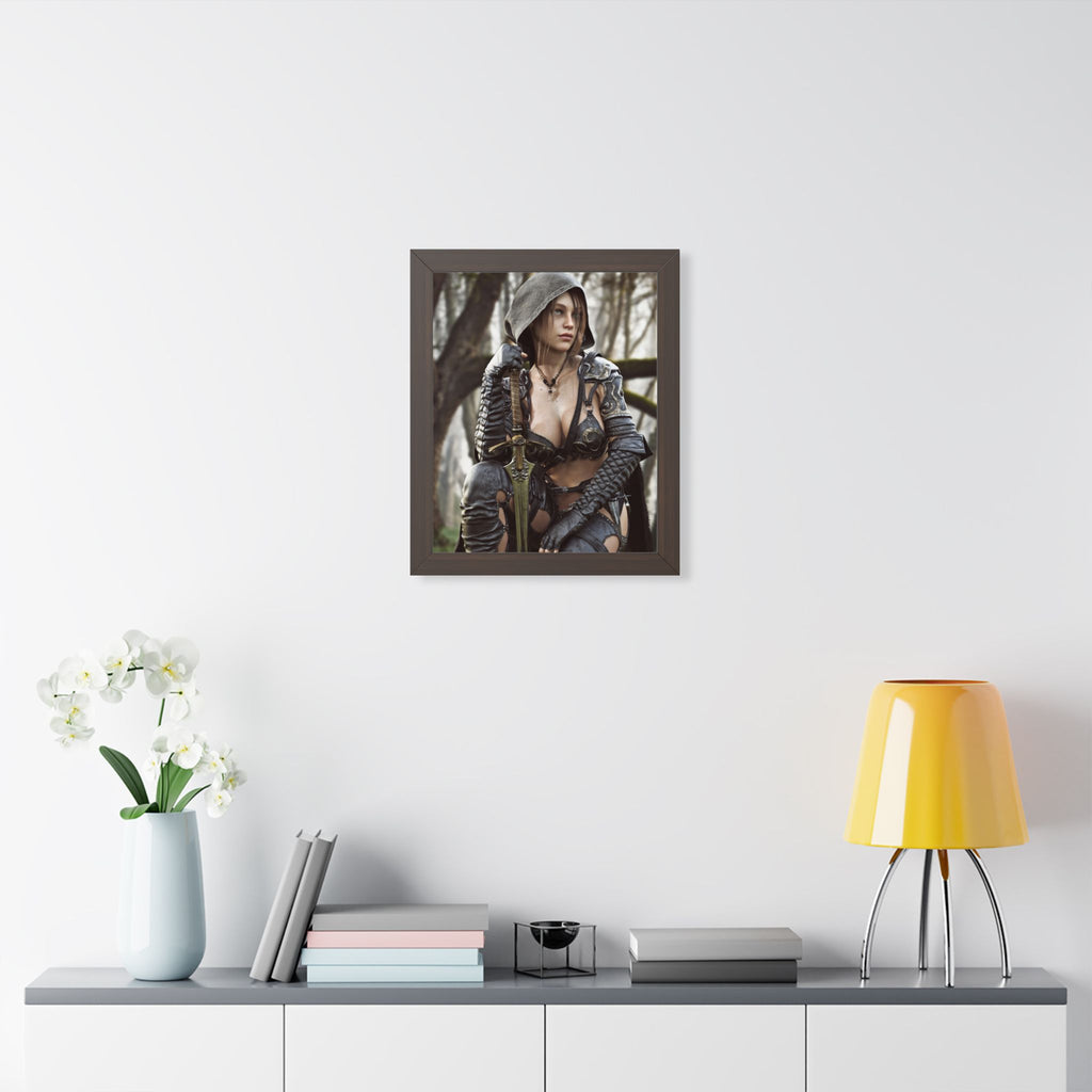 Female Ranger Framed Wall Art | Handcrafted Fantasy Framed Art Print