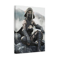 Rogue Elf Warrior Matte Canvas Print — Fantasy Assassin Wall Art- No AI - Human created illustration art