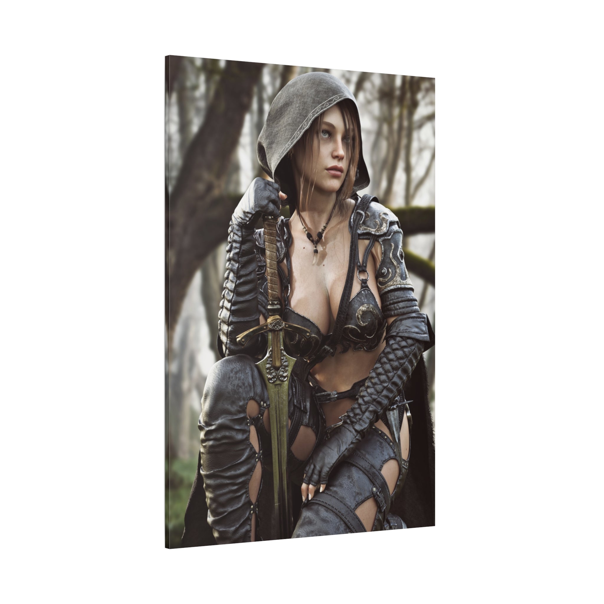 Female Ranger Canvas Wall Art | Handcrafted Fantasy Canvas Art Print