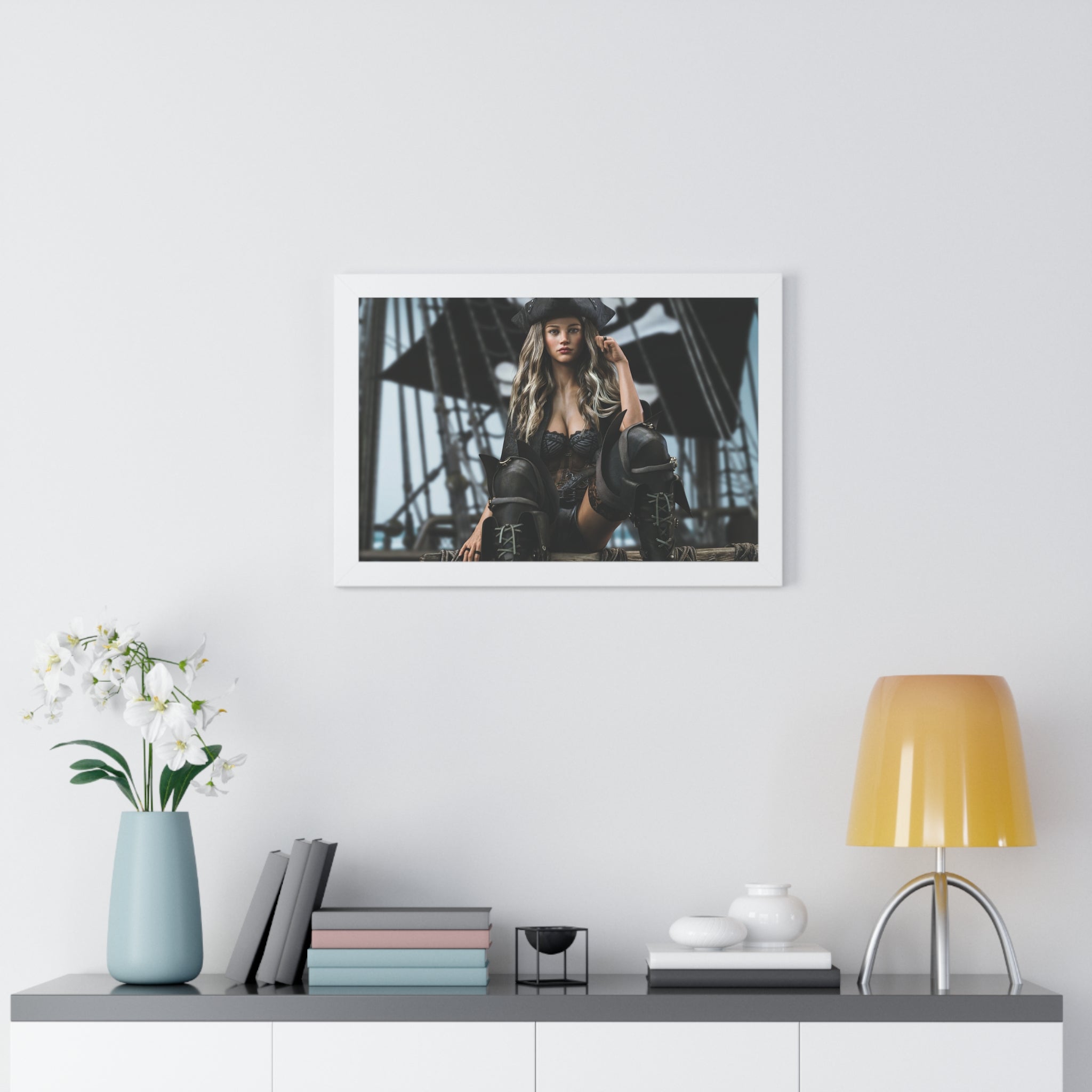 Fantasy Pirate Captain Wall Art – Hand-Crafted Fantasy Illustration