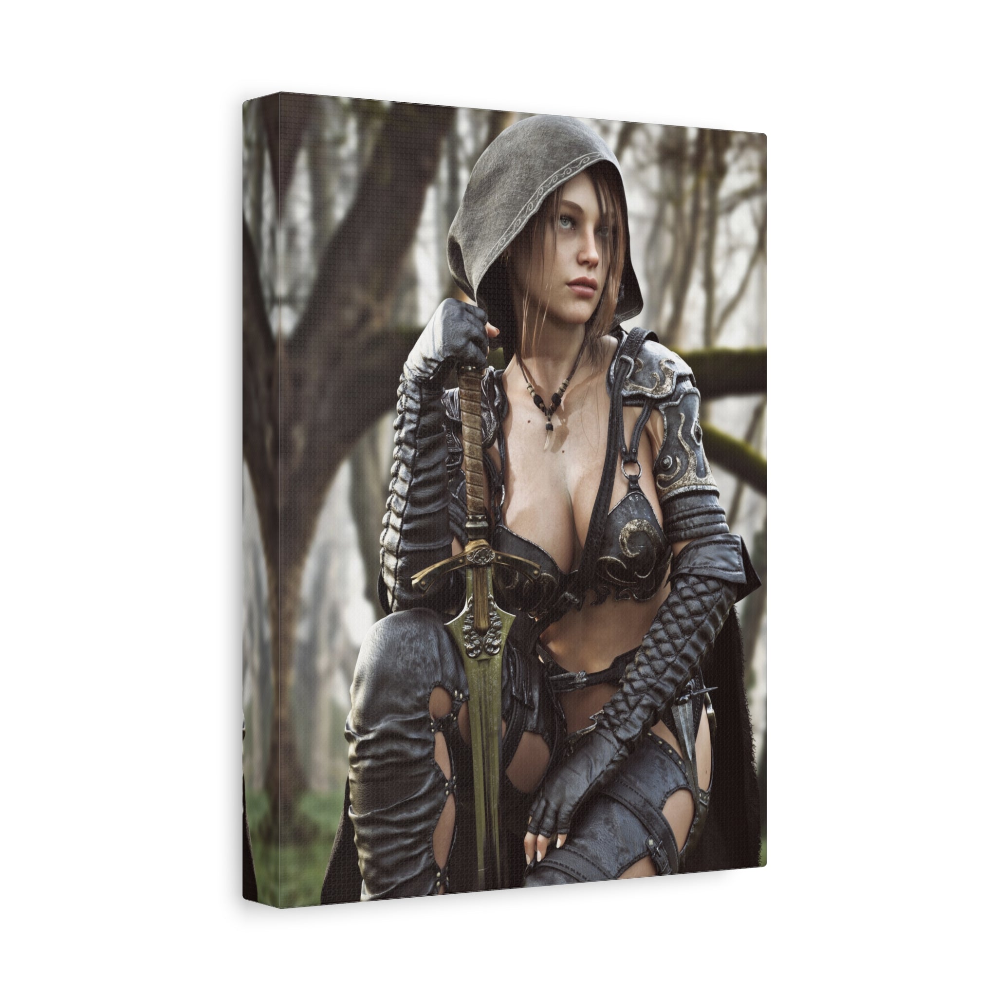 Female Ranger Canvas Wall Art | Handcrafted Fantasy Canvas Art Print