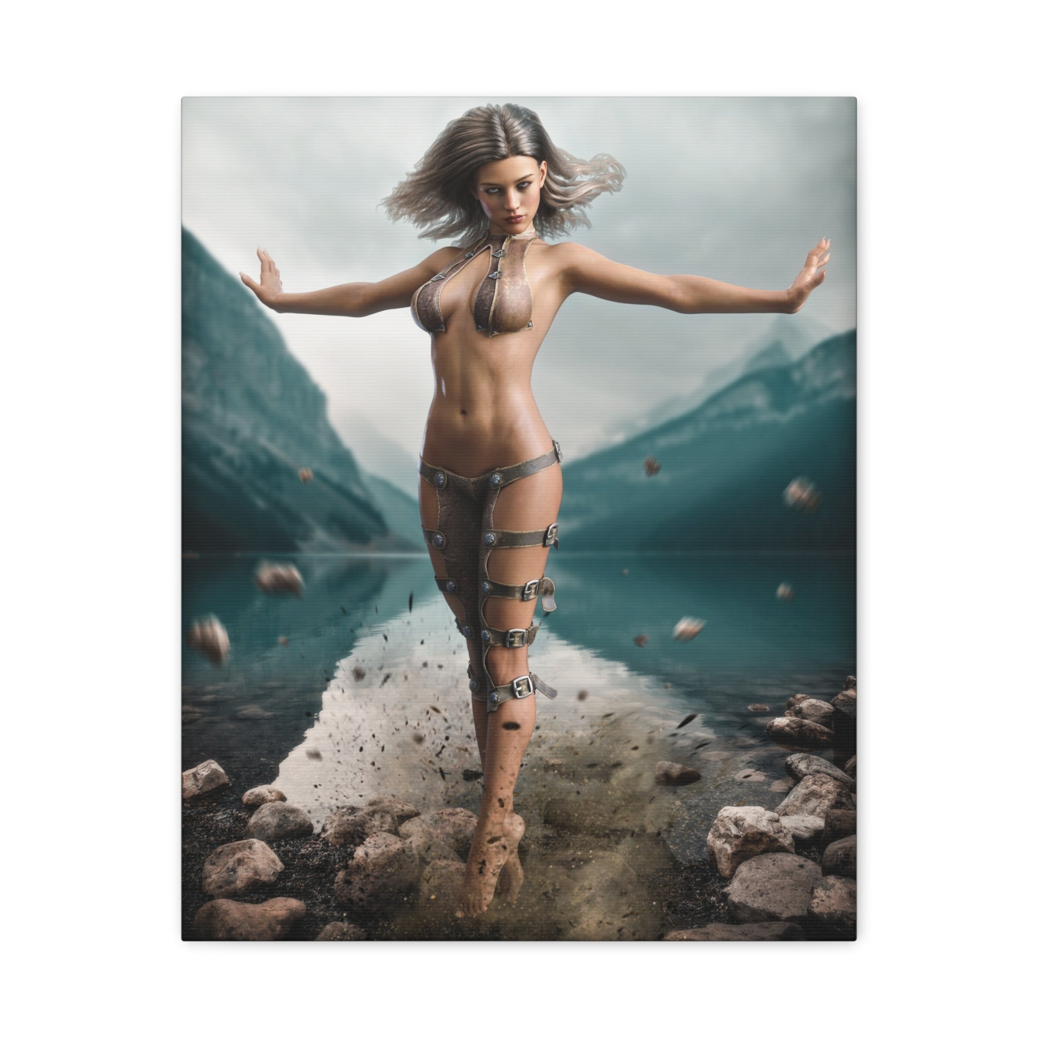 Fantasy Goddess Canvas Print — Mystical Sorceress Matte Stretched Wall Art -No AI- Human created illustration art