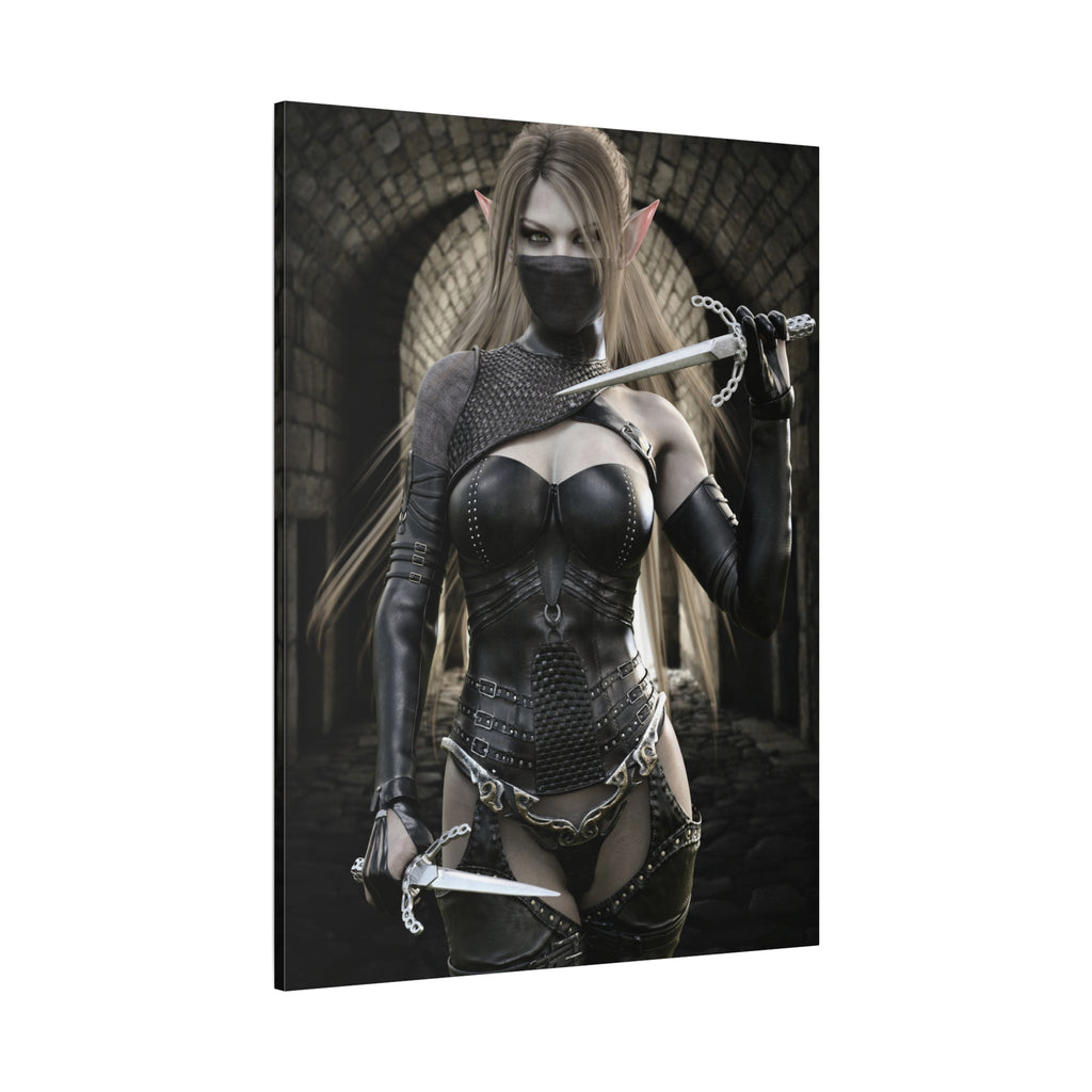 Dark Elf Assassin Canvas Wall Art | Fantasy Rogue Elf Artwork