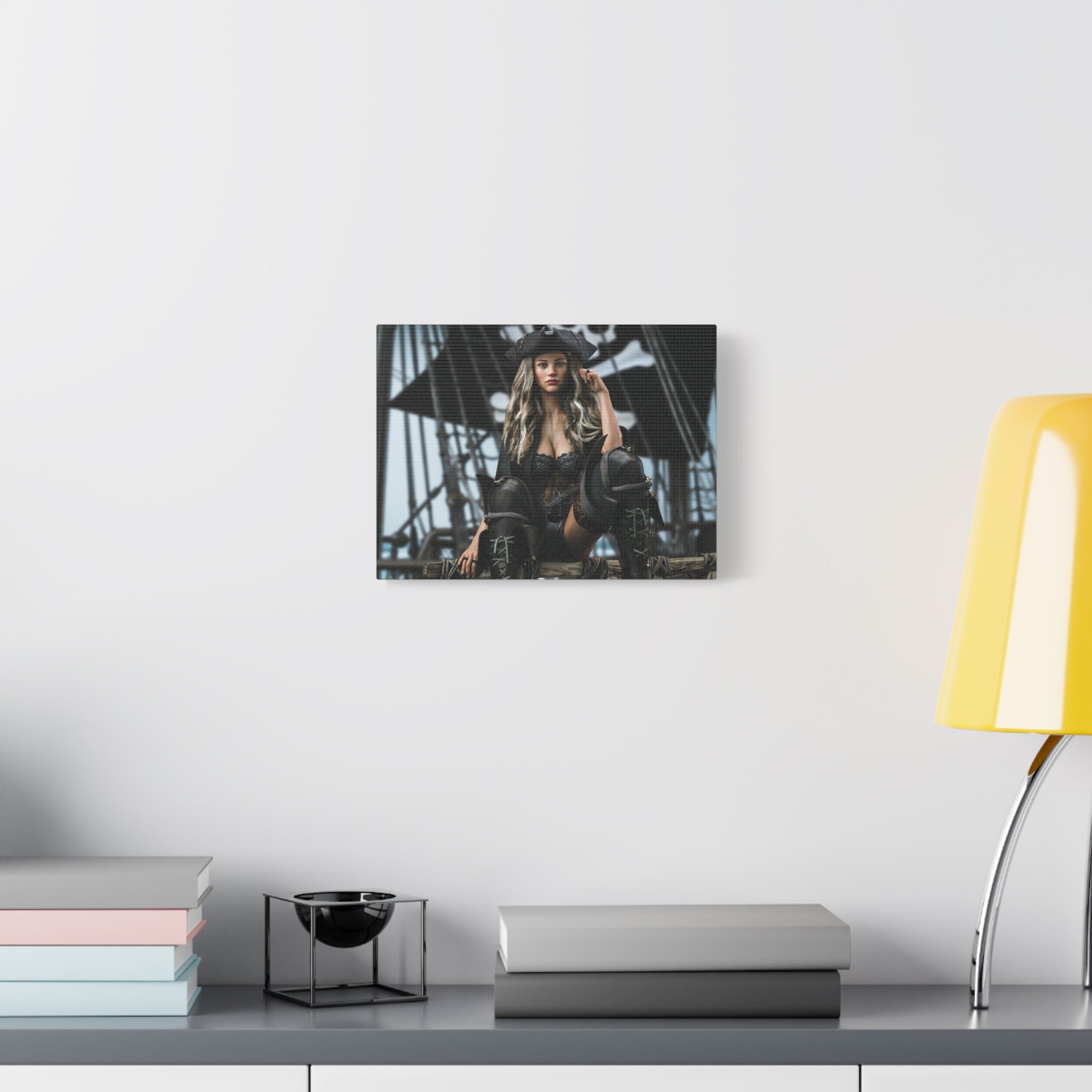 Pirate Queen Canva Wall Art – Hand-Crafted Fantasy Pirate Illustration